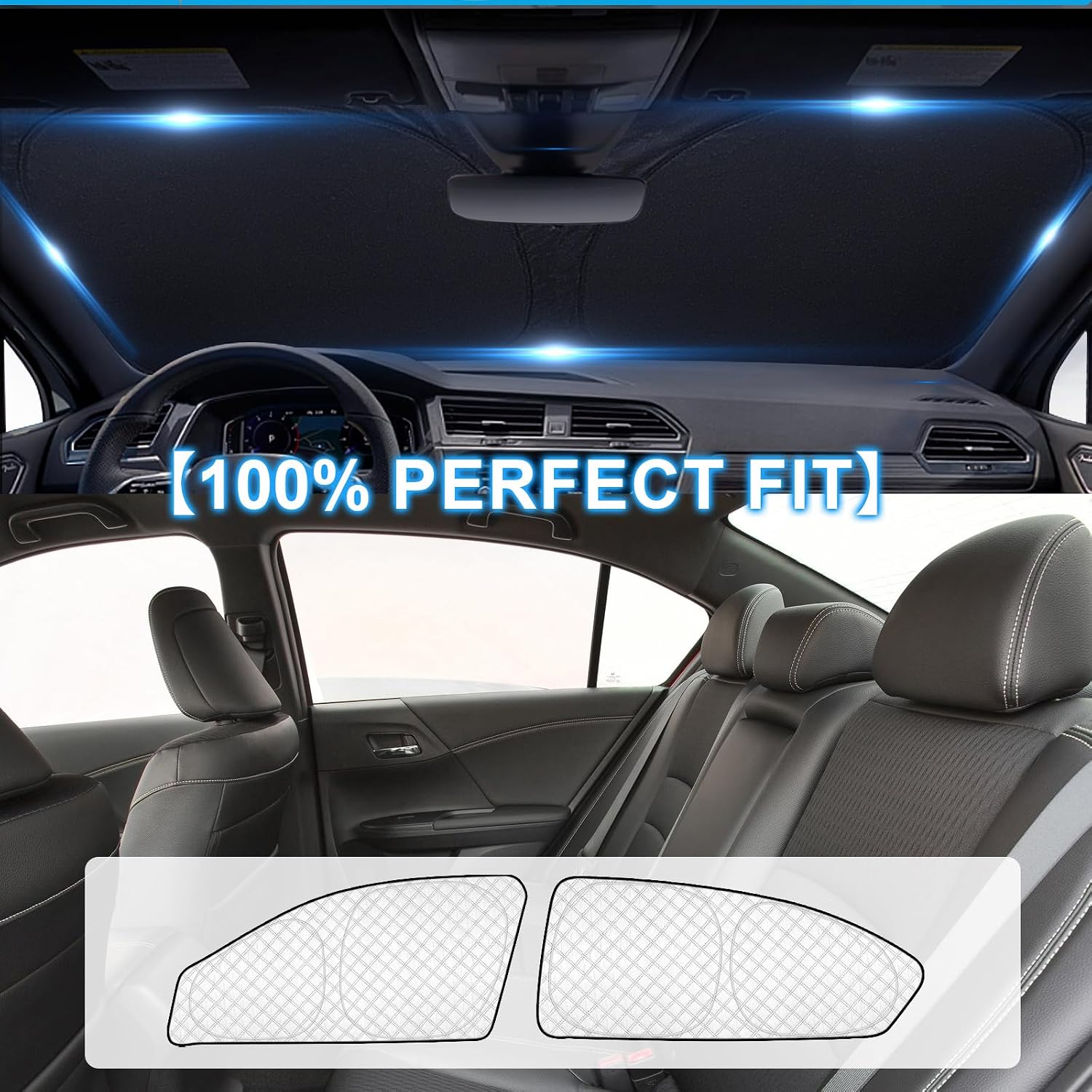 Detalle de KMF 6pcs Thicken Sun Shades for Honda Accord 2013-2017