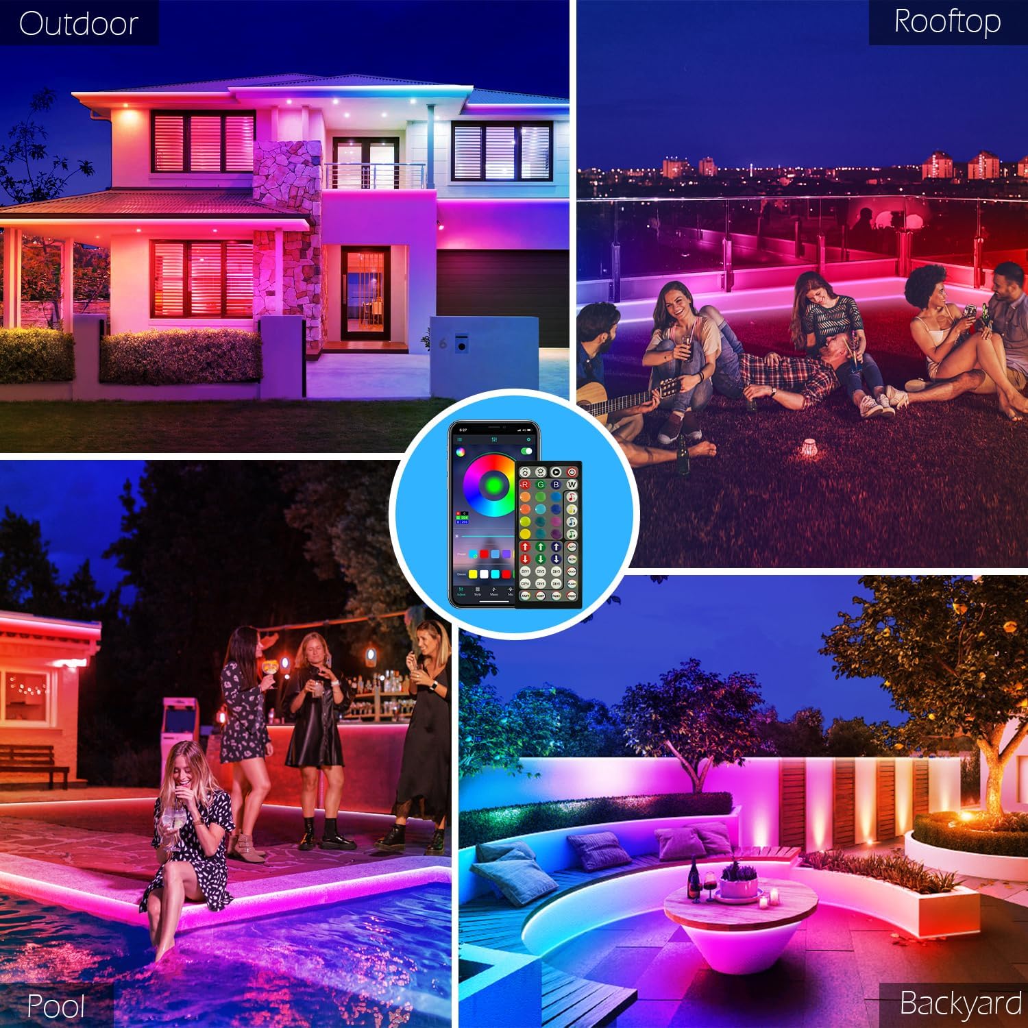 Detalle de LETIANPAI 30m Outdoor LED Strip Lights, IP68, Bluetooth and Music Sync
