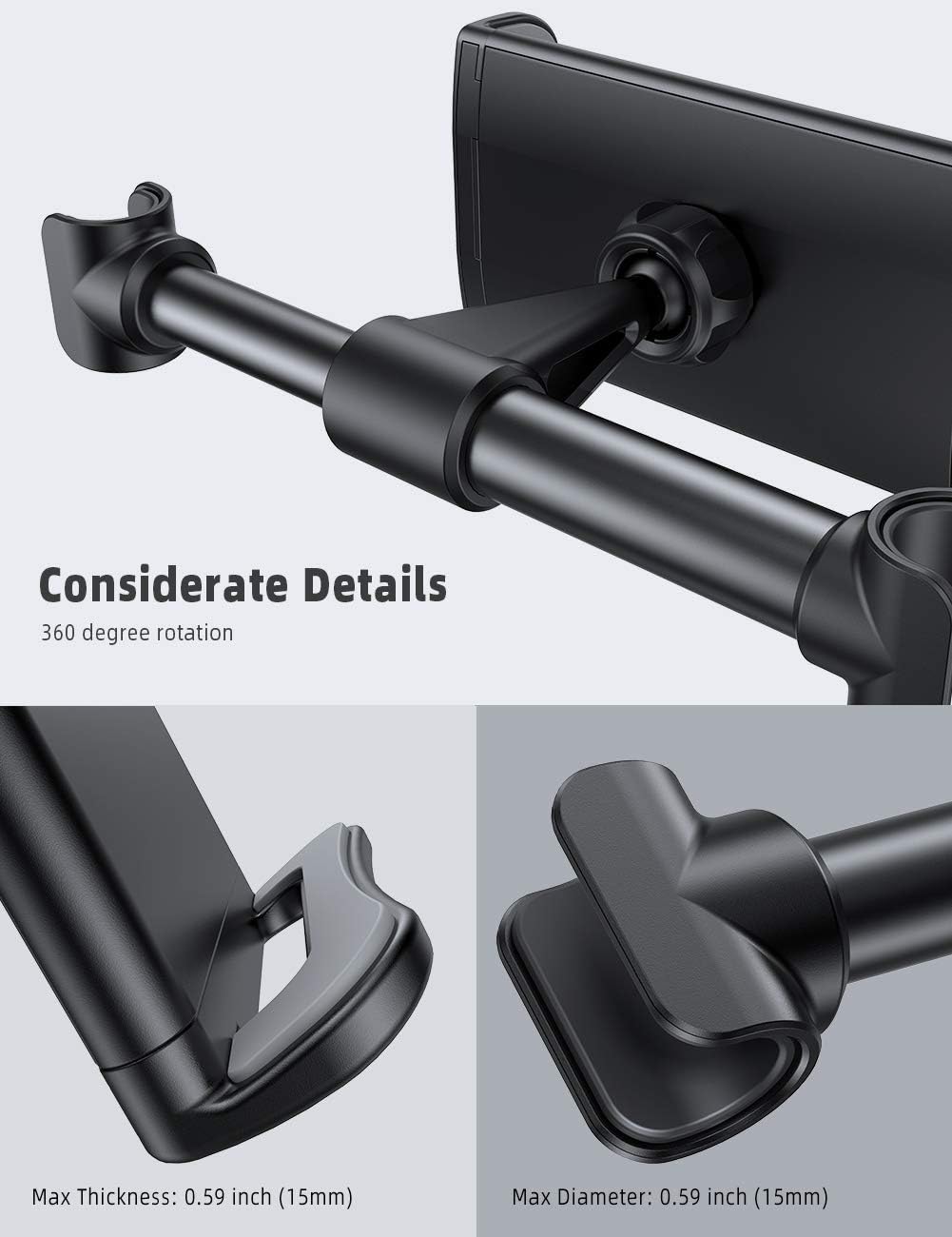 Thumbnail 4 de Lamicall Car Tablet Holder 360° rotatable for 4.4–11" tablets