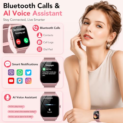 Detalle de Reloj Inteligente CASCHO Mujer: Llamadas Bluetooth, IA y 120+ Modos Deportivos
