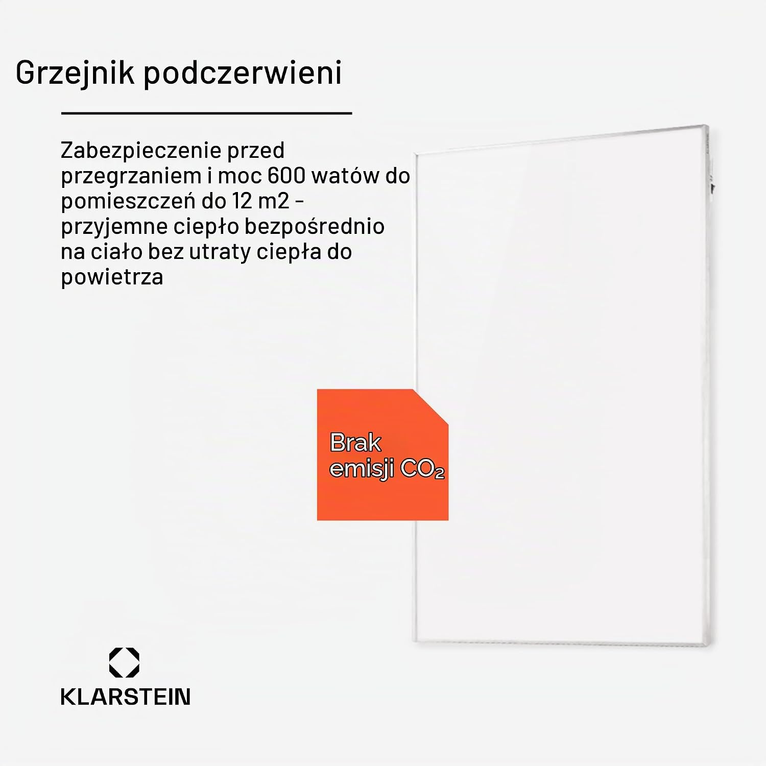 Detalle de Klarstein Wonderwall 600 W – płaski grzejnik na podczerwień z Wi-Fi