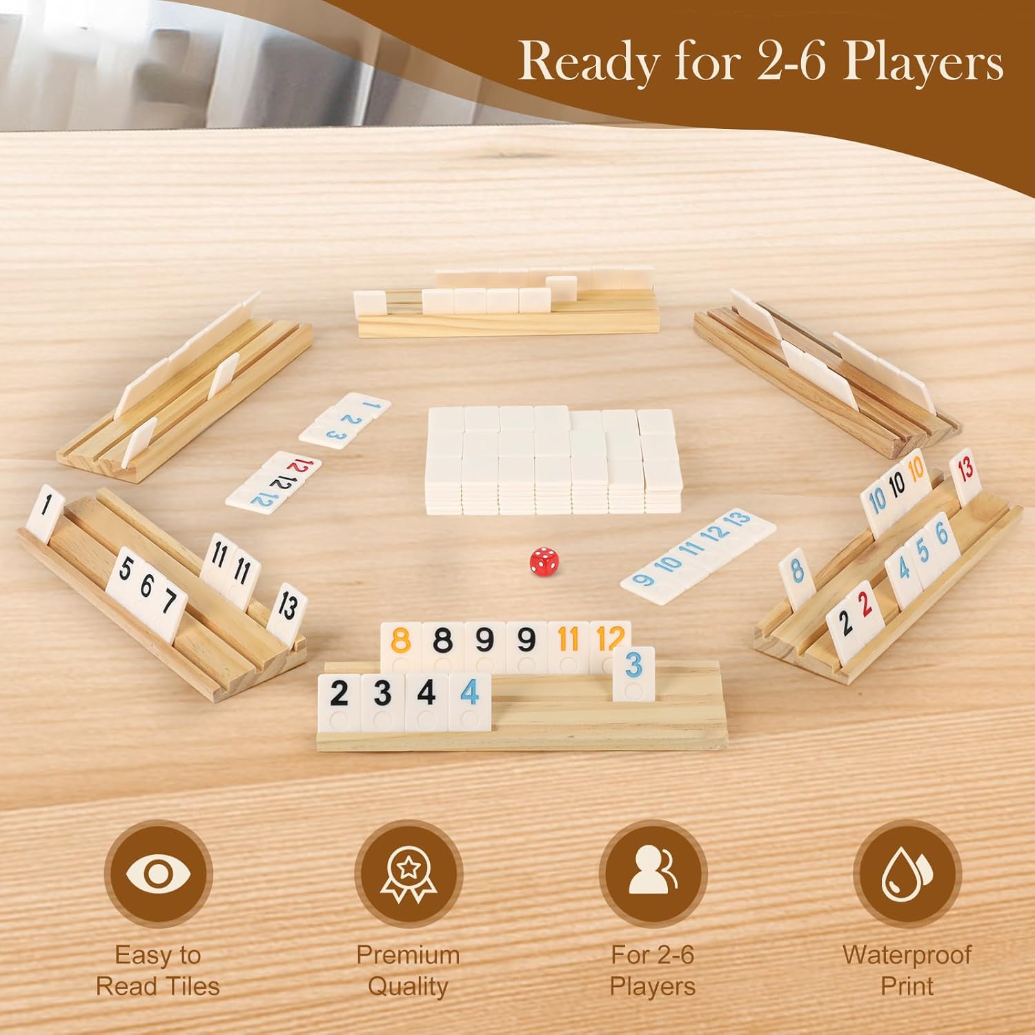 Detalle 1 de Rummy Game Set 160 Tiles 🎲