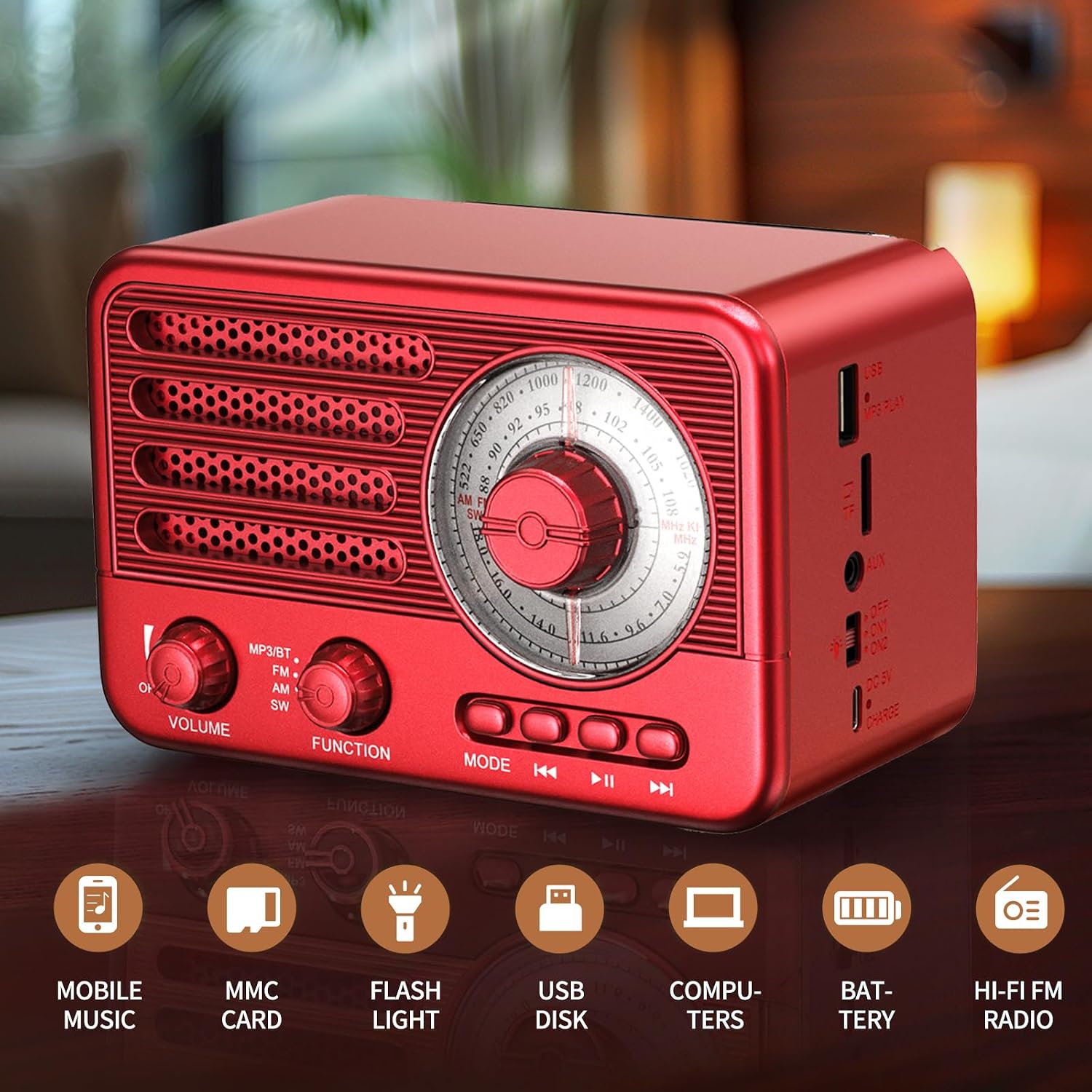 Detalle 2 de Radio a transistor retrò 1800 mAh