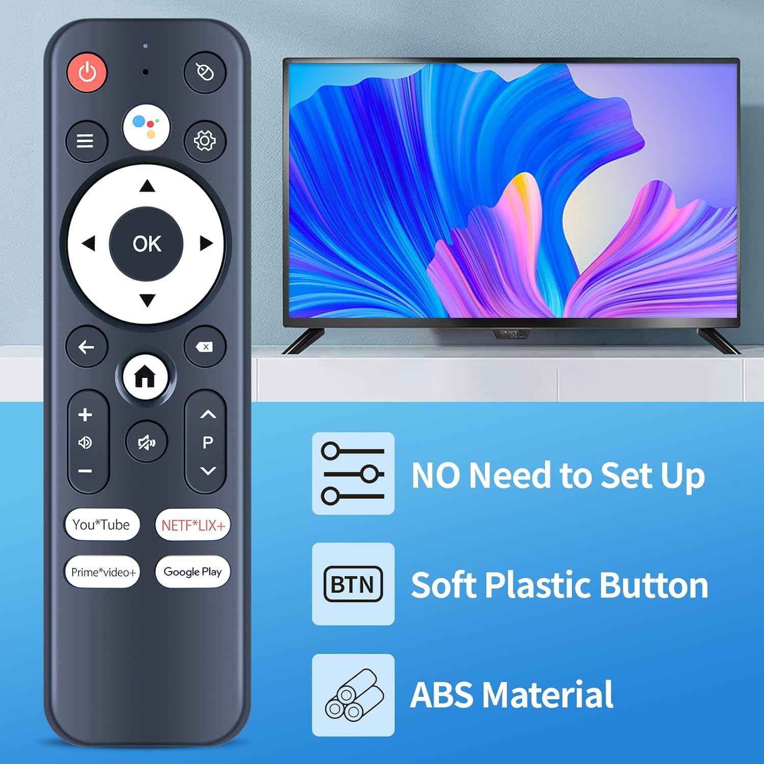 Thumbnail 1 de TCNOUMT Replacement Remote Control for MORTAL.ANDROIDTV tamACX Android+13.0 tv Box