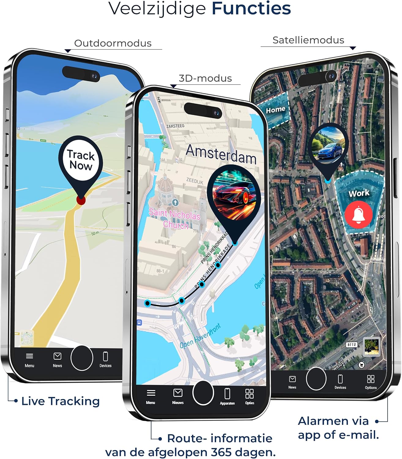 Thumbnail 4 de Salind 2G magnetische gps-tracker voor voertuigen met alarmen en routegeschiedenis