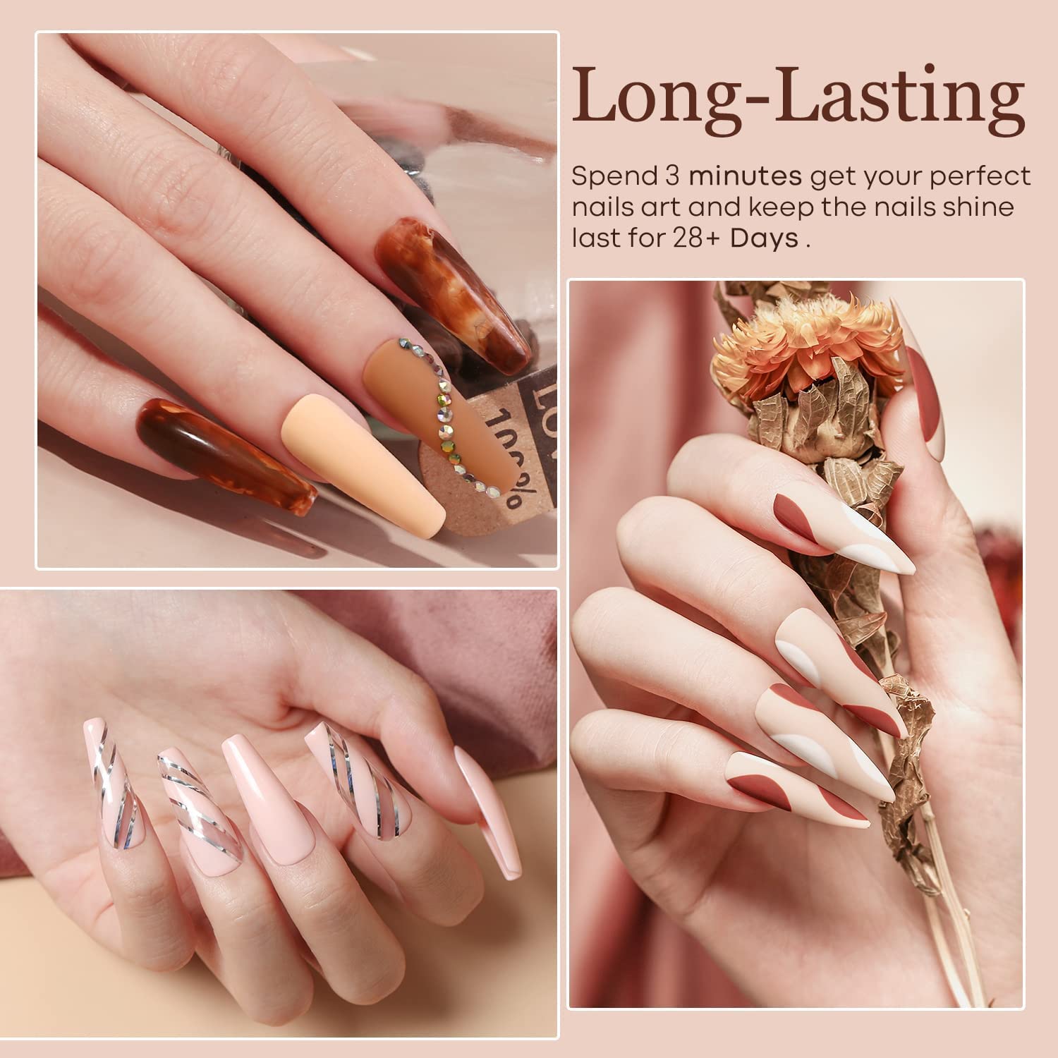 Detalle de modelones Gel Nail Polish Kit 6 Colors ๐