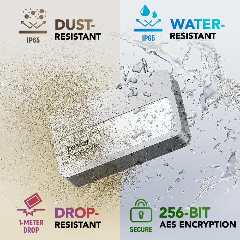 Thumbnail 6 de Lexar 2TB Professional Go Portable SSD with Hub (LSL400S002T-RNSNU)