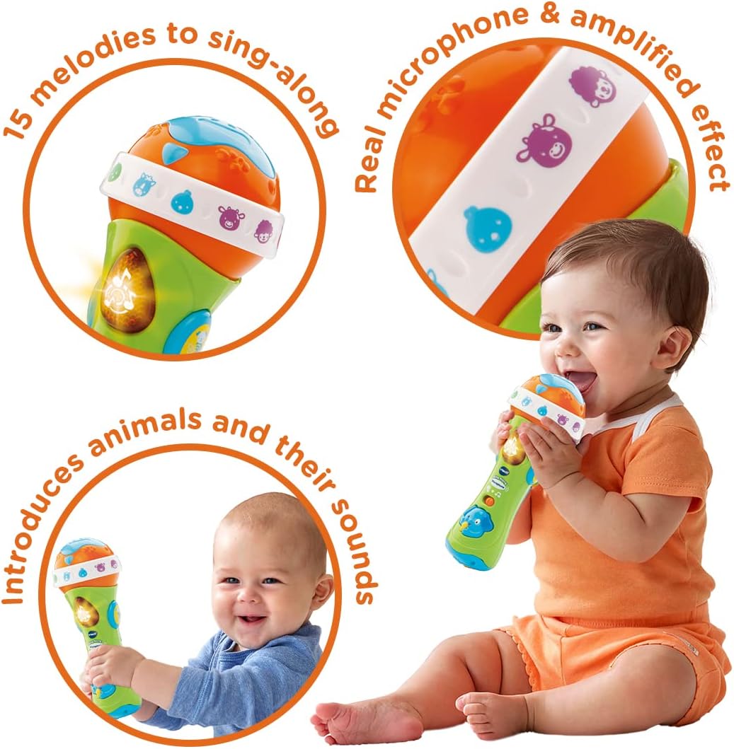 Detalle de VTech Sing Along Microphone for Kids (78763) – A playful first toy for language and musical exploration