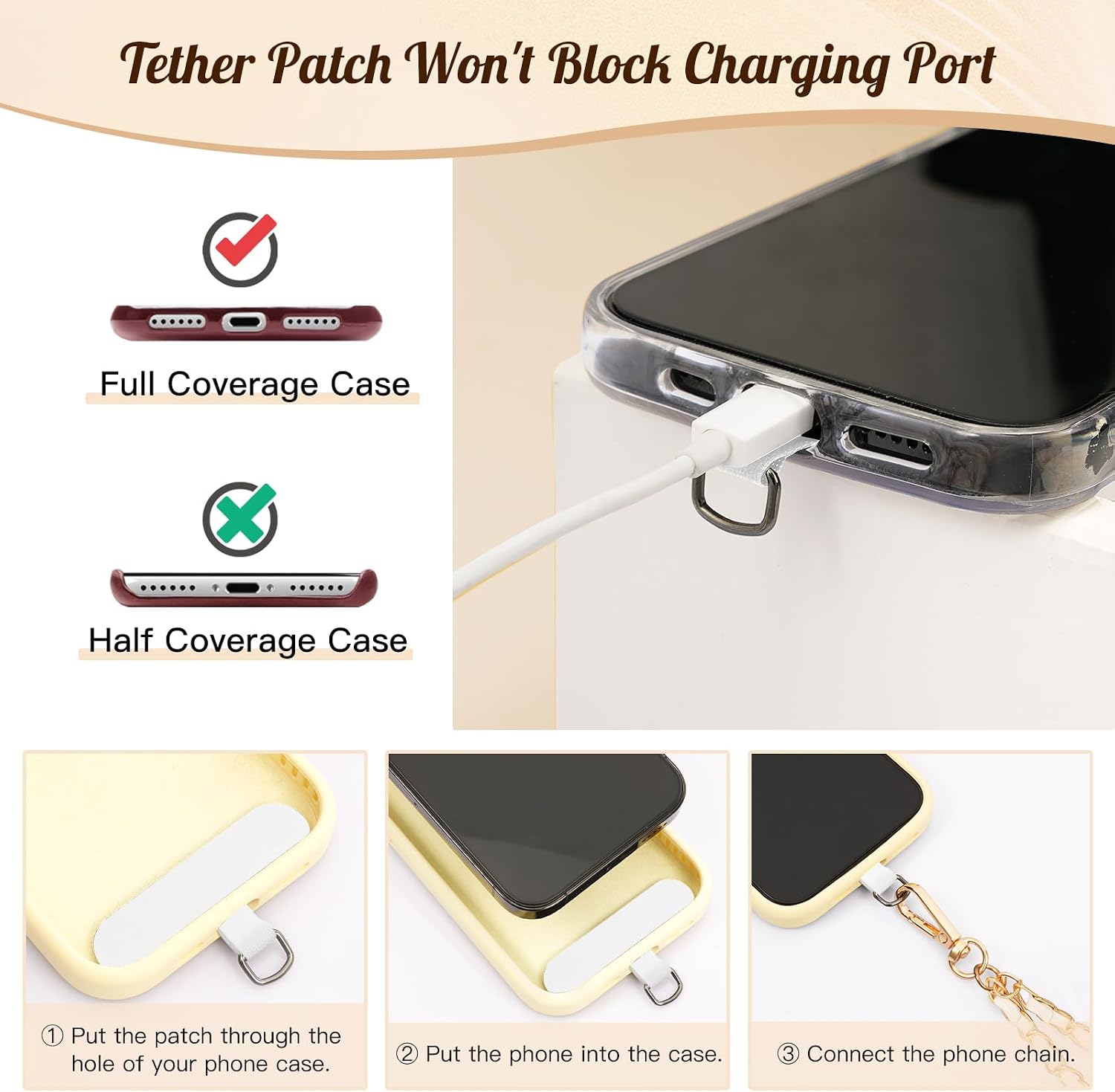 Thumbnail 2 de TiMOVO Universal Phone Lanyard, 57-Inch Alloy Chain, White