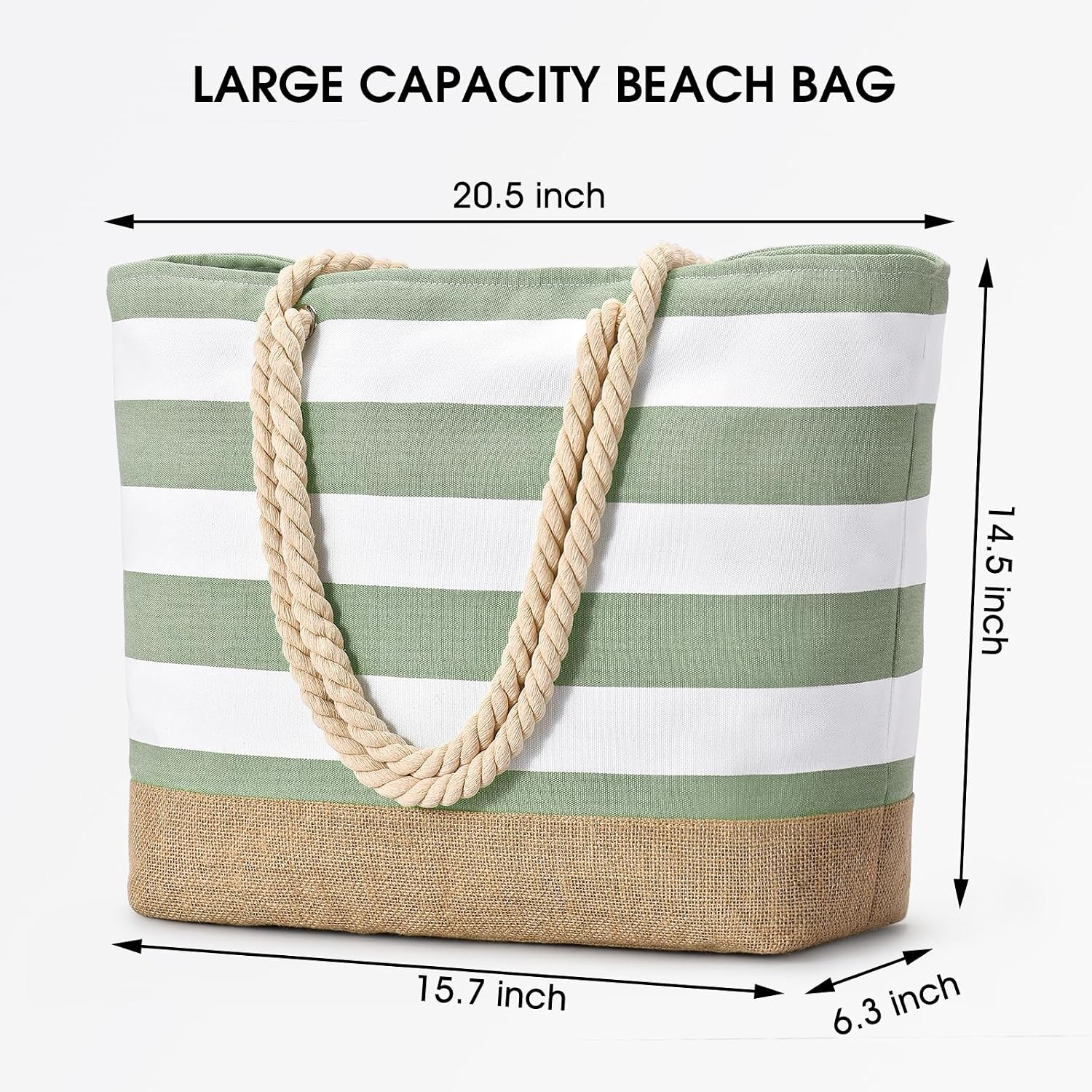 Detalle de oscaurt Strandtasche XXL – wasserdichte, faltbare Reise- und Strandtasche mit Reißverschluss