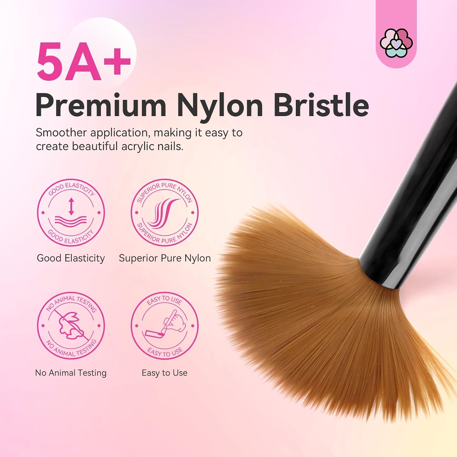 Detalle de SAVILAND Acrylic Nail Brush Set, Sizes 8/10/14