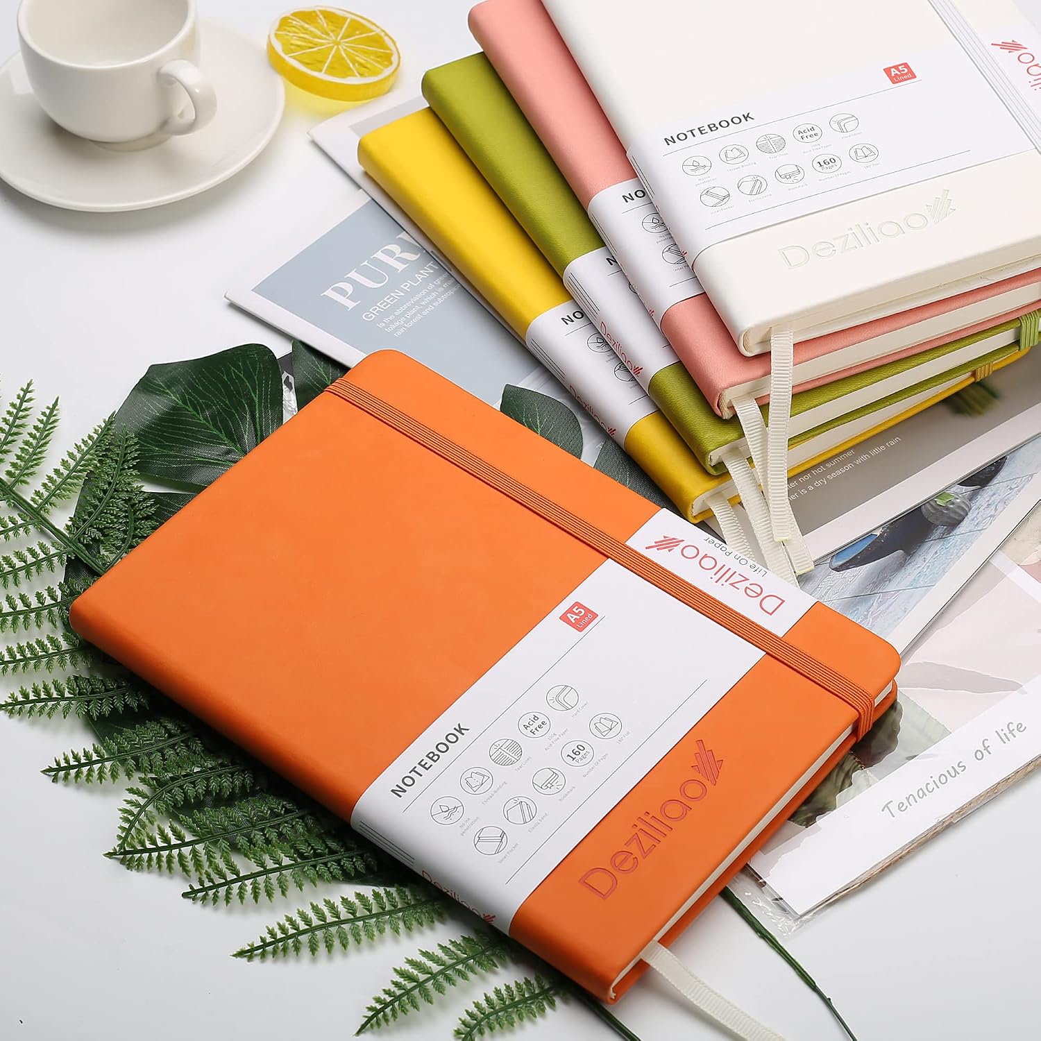 Thumbnail 1 de Deziliao D0005 A5 Hardcover Notebook, 160 Pages, 100 gsm Ruled Paper, Orange
