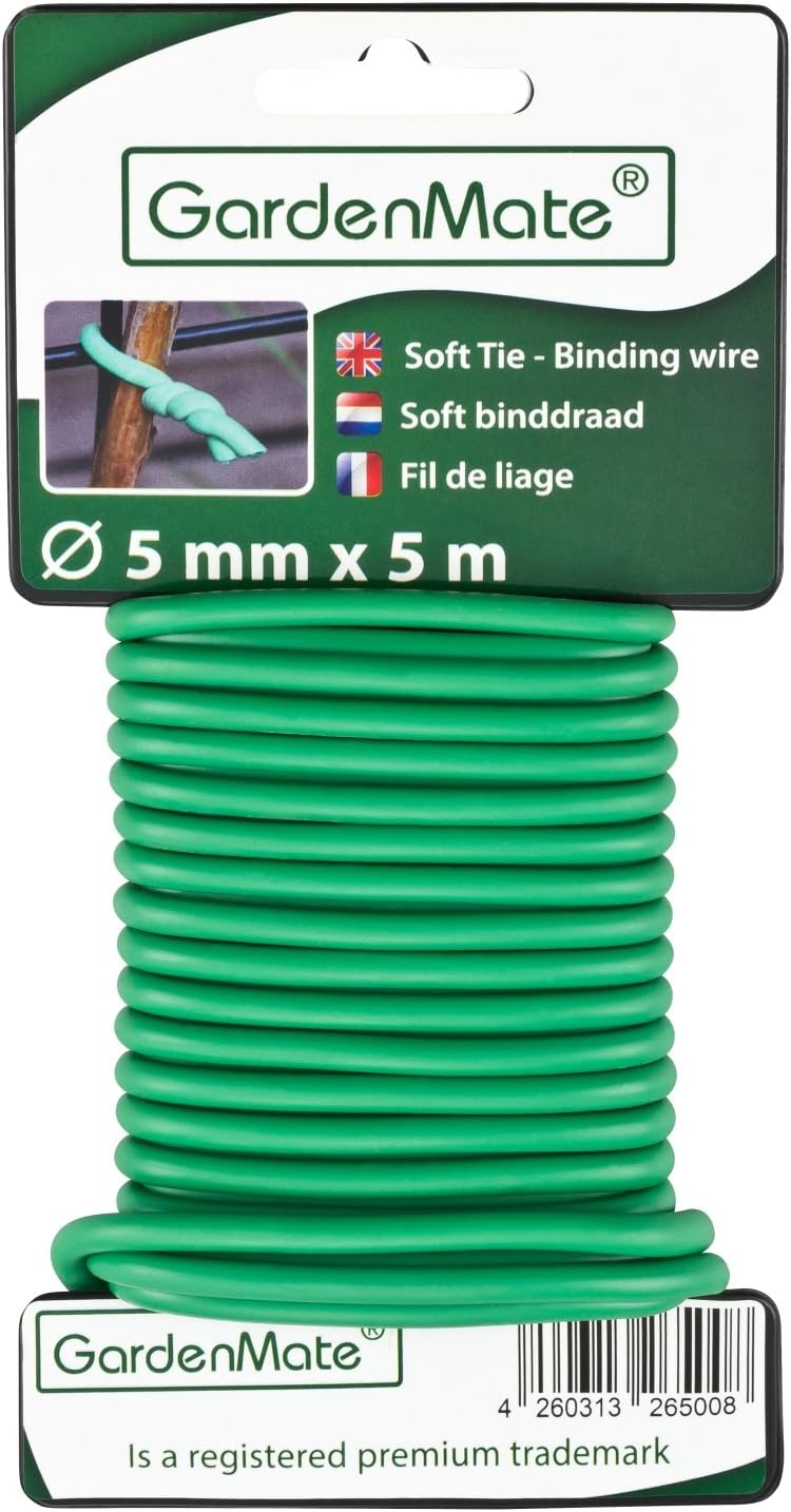 Detalle 2 de GardenMate bobina di filo di ferro per giardinaggio rivestito gommato con schiuma 5 mm, 5 m