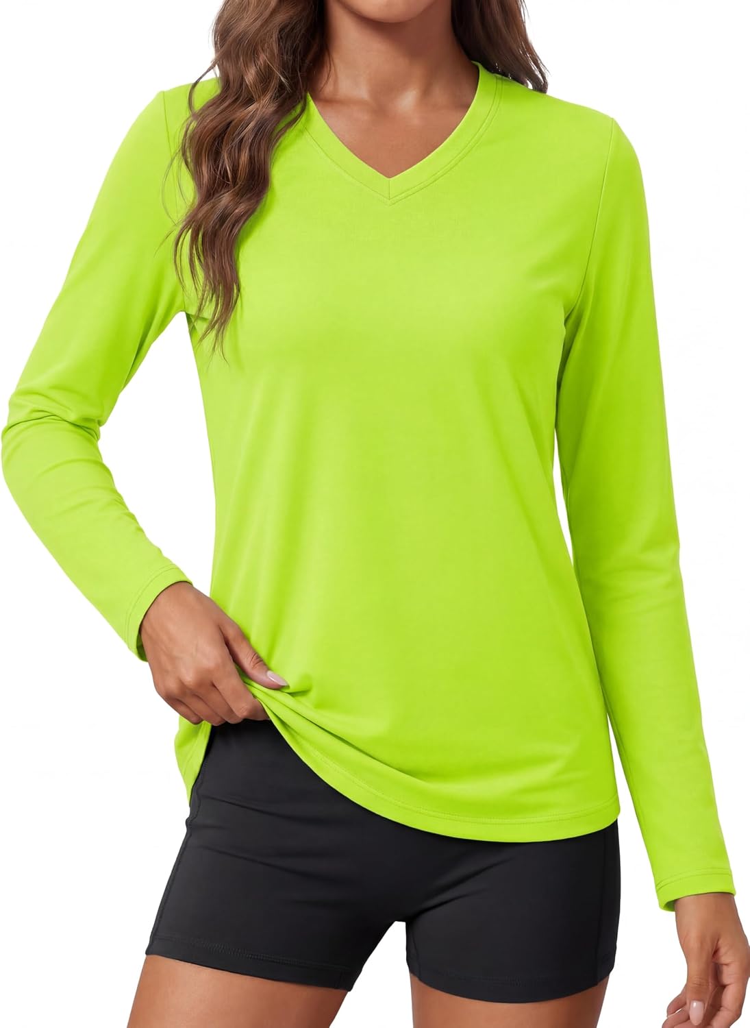 Detalle de MAGCOMSEN Women's Long Sleeve Sun Shirt, UPF 50+, Quick-Dry V-Neck