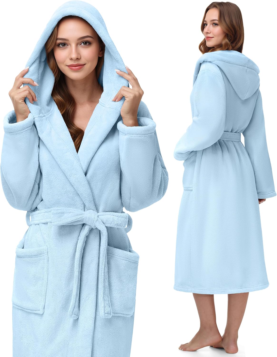 Thumbnail 6 de Eonkasp Hooded Fleece Bathrobe