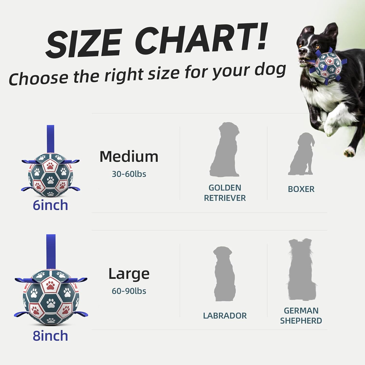 Thumbnail 3 de HETOO Dog Ball Toy Dog Football (8 Inch) – Interactive bouncy ball with webbing for indoor & outdoor play