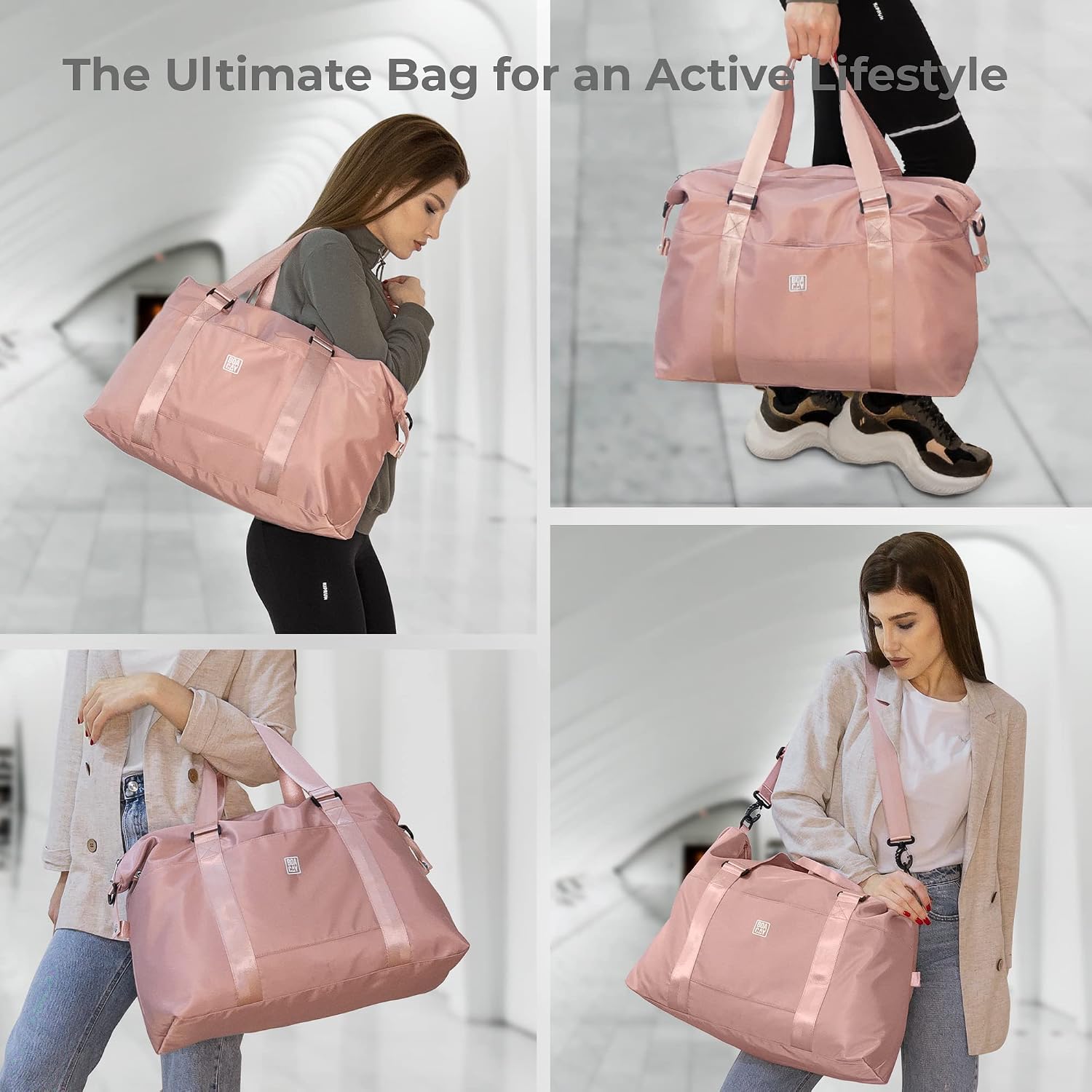 Thumbnail 6 de BOACAY Borsone da viaggio per donne e uomini – Borsa da fine settimana 61×16×38 cm, impermeabile e con tasca bagnato