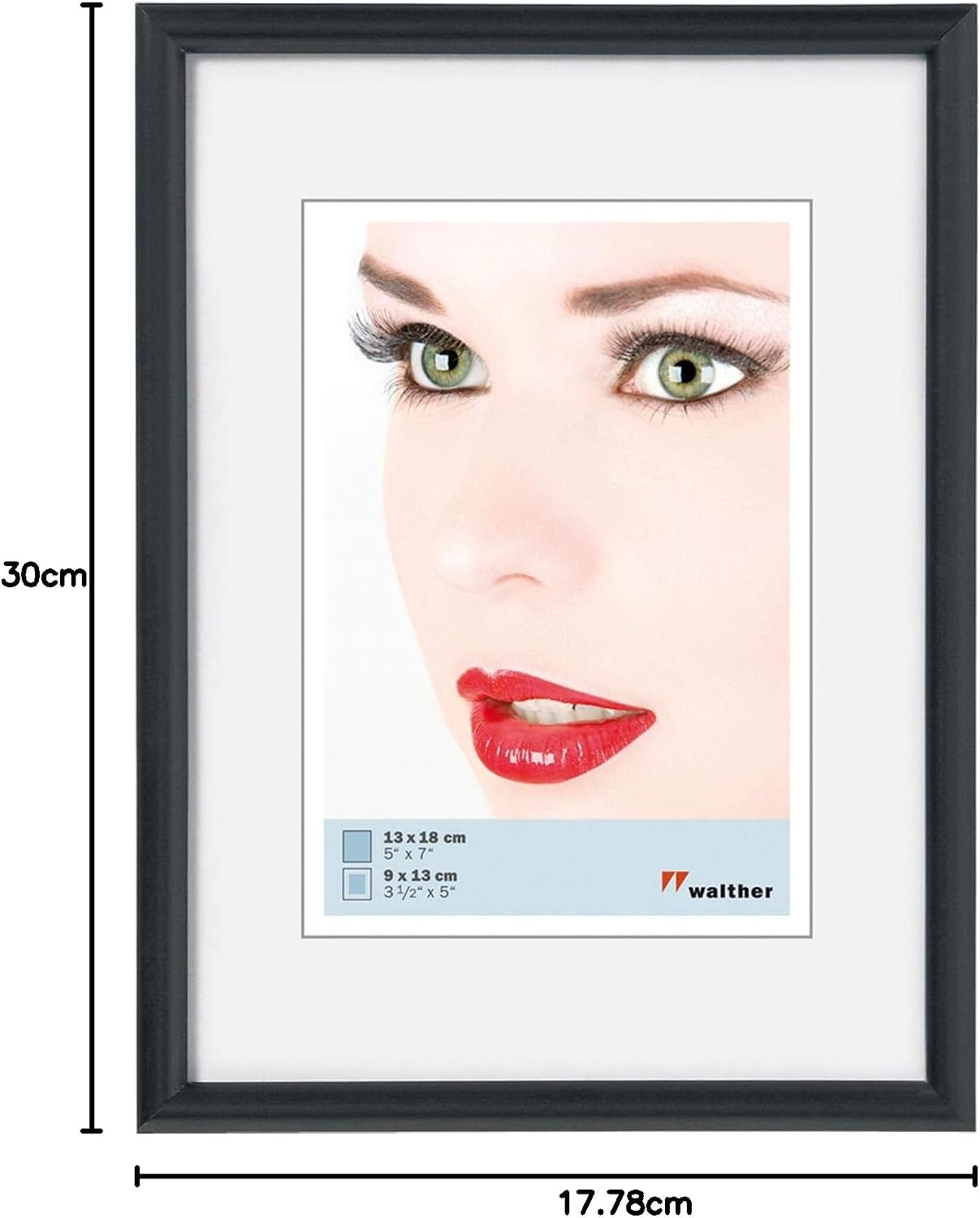 Detalle de Walther design Bilderrahmen Schwarz 9 x 13 cm KB913H – Galeria Kunststoffrahmen