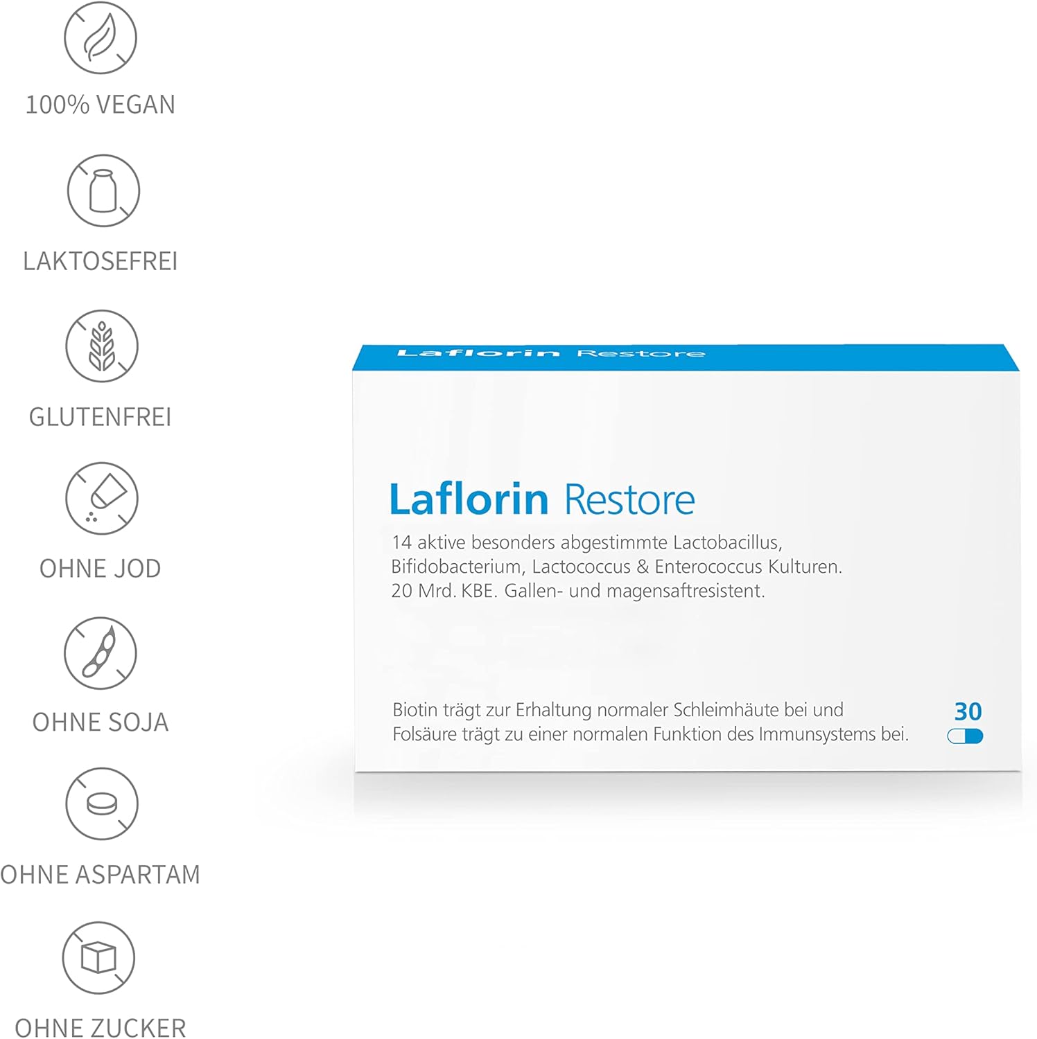 Thumbnail 6 de Laflorin® Restore – Probiotische Darmsanierung mit 14 ausgewählten Kulturen & Milchsäurebakterien