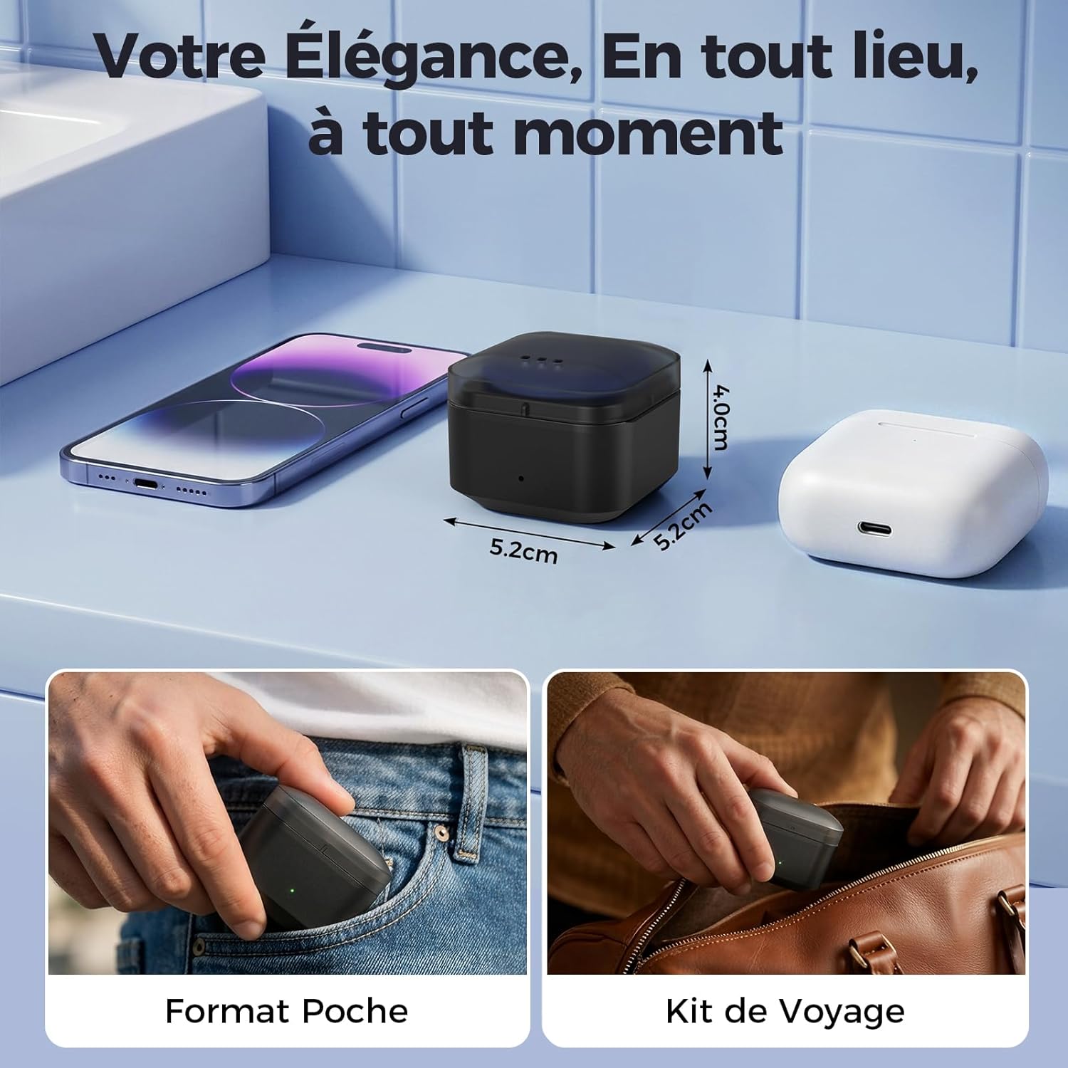 Detalle de Epilation Nez et Oreilles Homme : Mini Chauffe-Cire à Température Constante + Kit Voyage