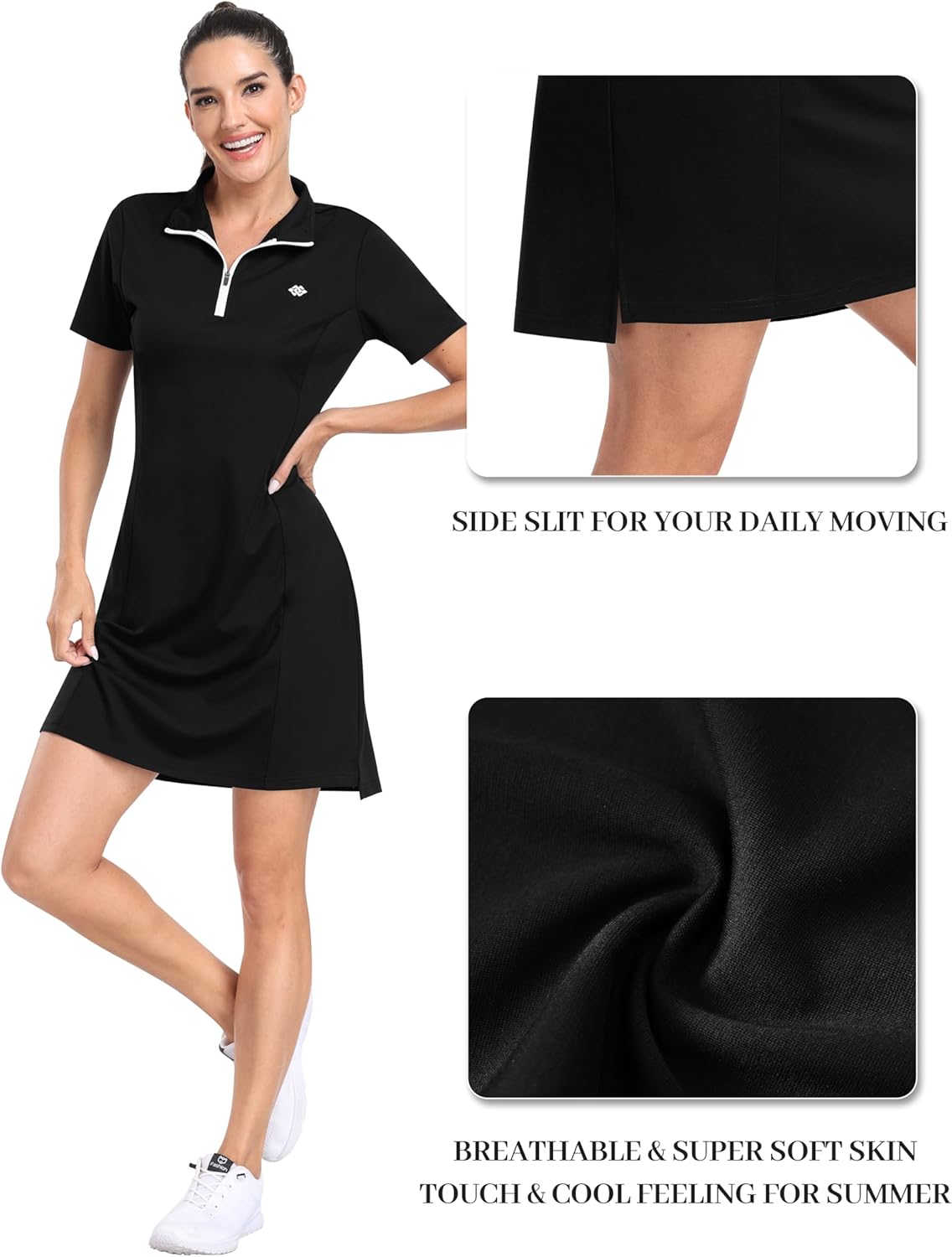 Thumbnail 4 de Robe polo tennis femme en coton respirant MoFiz, manches courtes