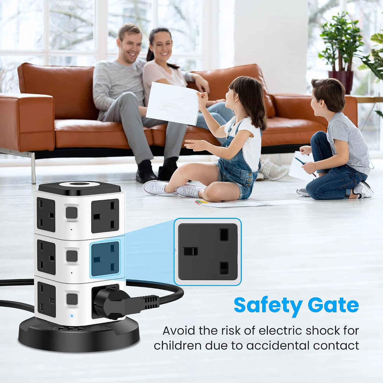 Thumbnail 6 de Acodot 12‑Way Tower Extension Lead with USB