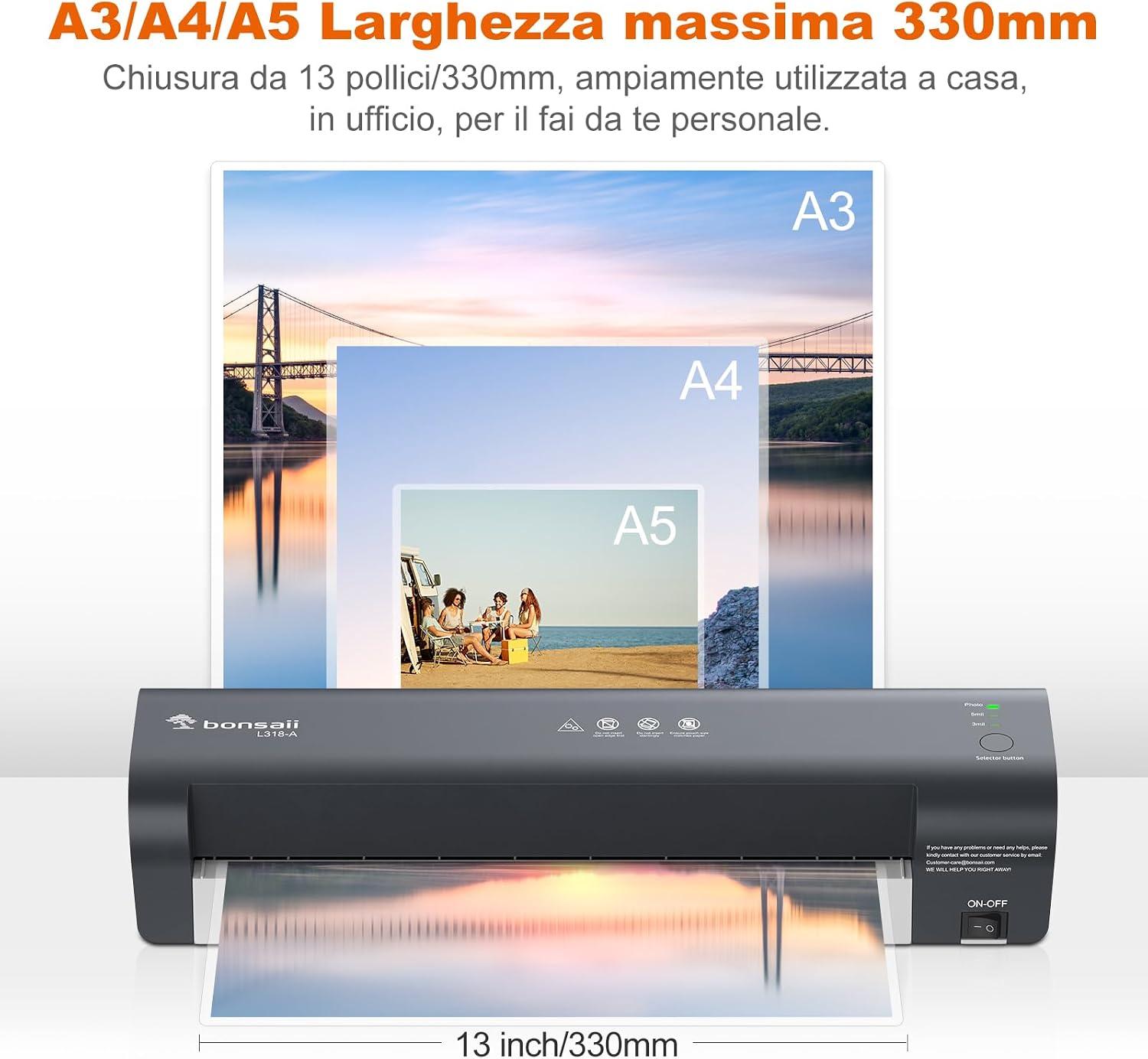 Detalle 2 de Bonsaii L318-A plastificatore A3 5‑in‑1