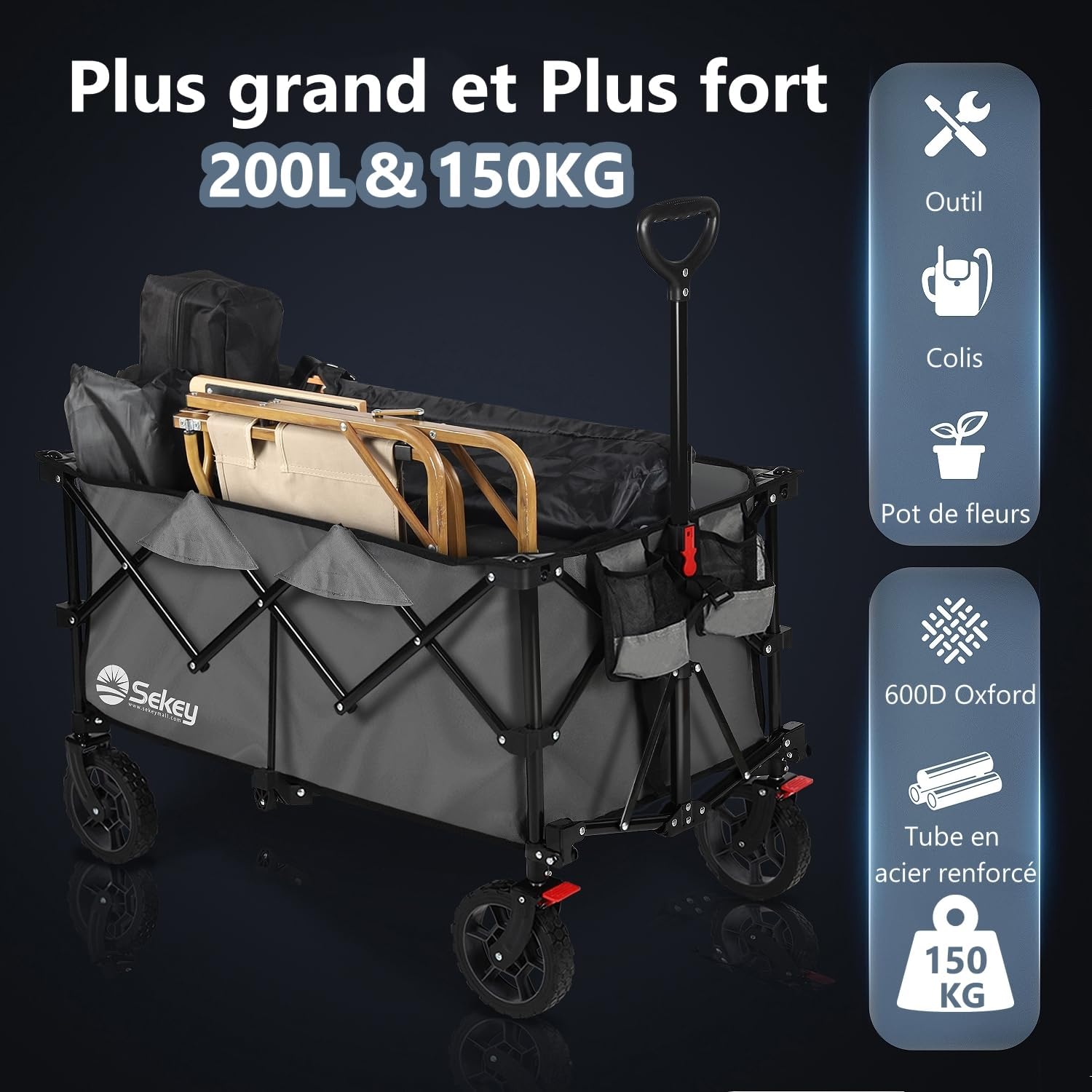 Thumbnail 3 de Sekey XXL Plus Chariot Jardin 200L
