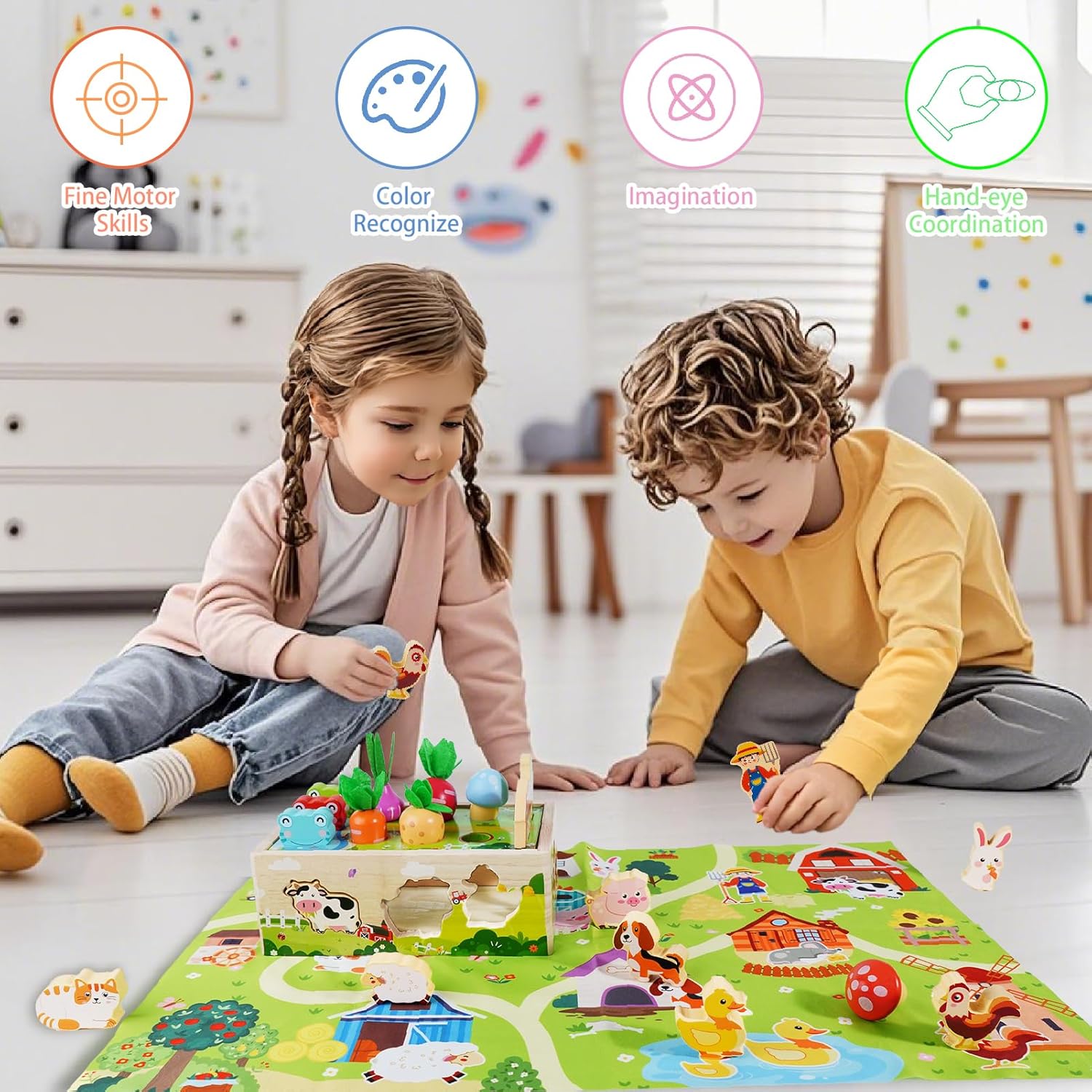 Detalle de KMTJT Toddlers Montessori Wooden Toy 12–18 months