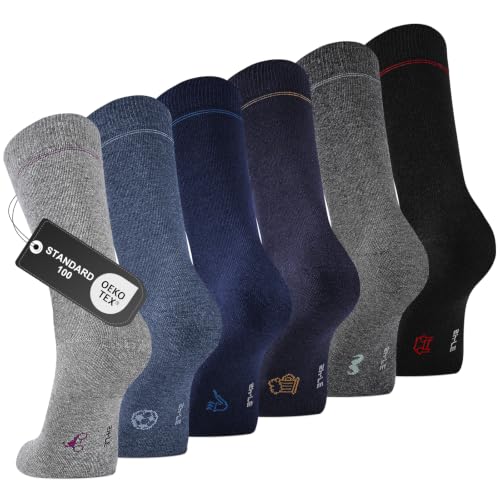 Detalle de Effeet Socken Herren – 6 Paar Business Socken aus atmungsaktiver Baumwolle, Geschenkbox