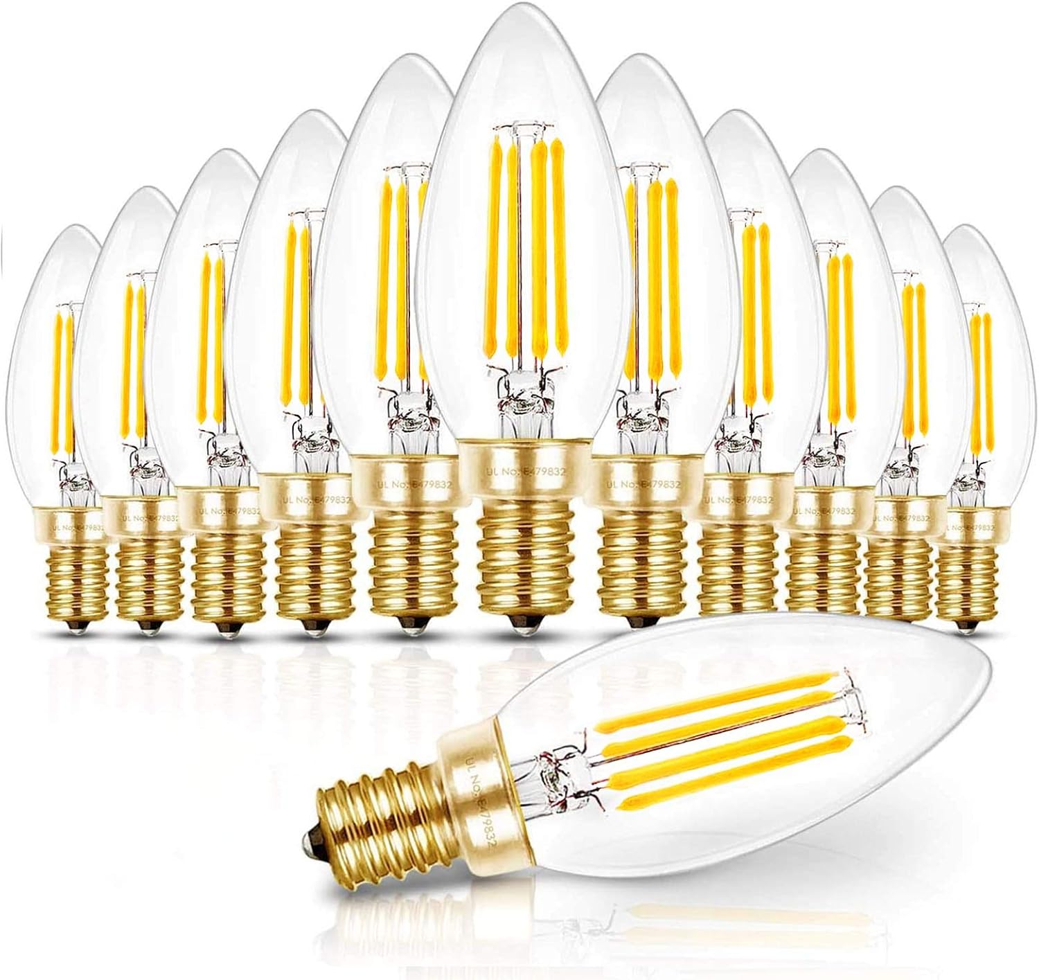 Detalle de HIZASHI LY-C32-4W-W-90-C E12 LED Candelabra Bulbs, 5000K, Dimmable, 12-Pack