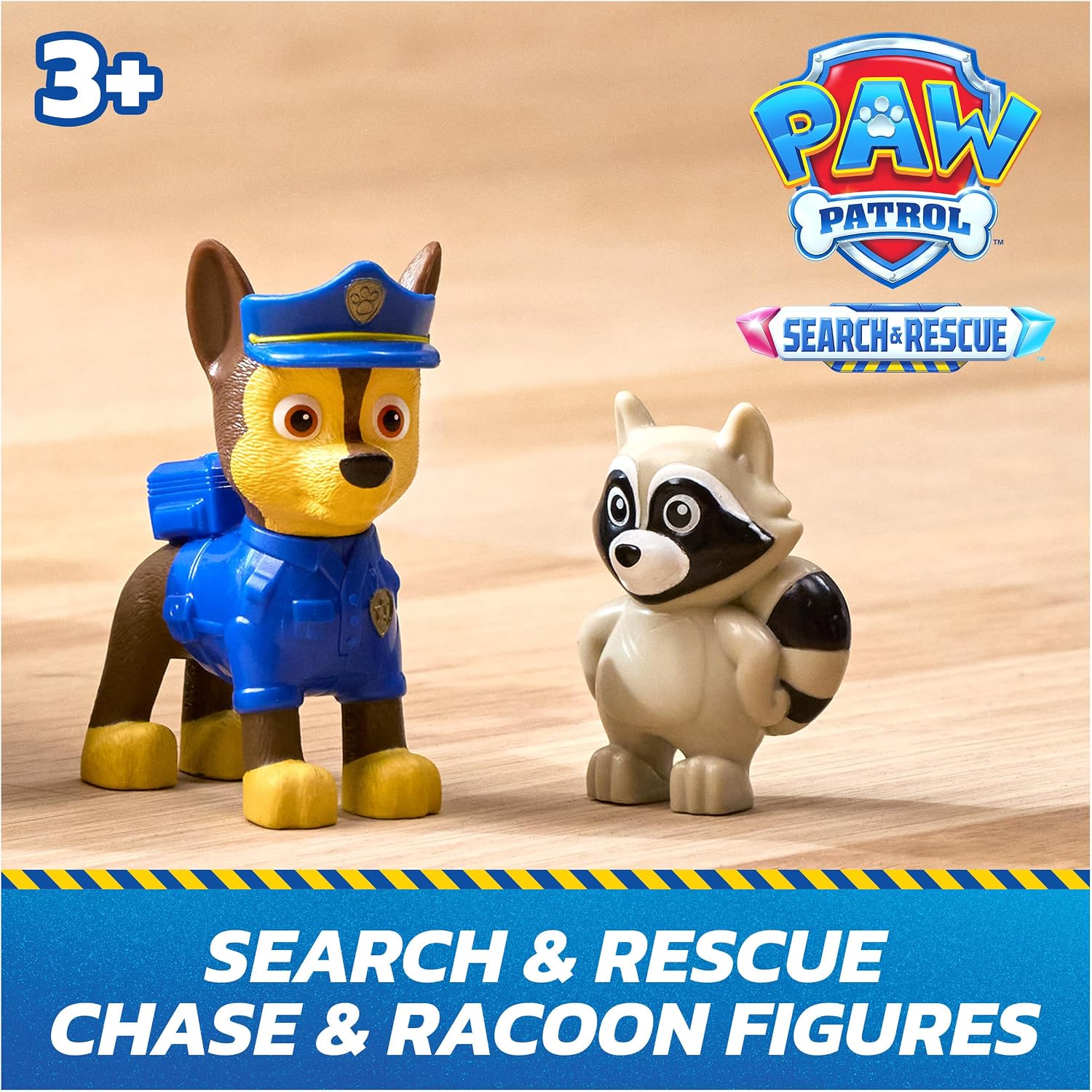 Detalle de Paw Patrol Search & Rescue Chase Rescue Cruiser Vehicle with 2 Figures (Pull-Back Action) – Kids Toy for Ages 3+