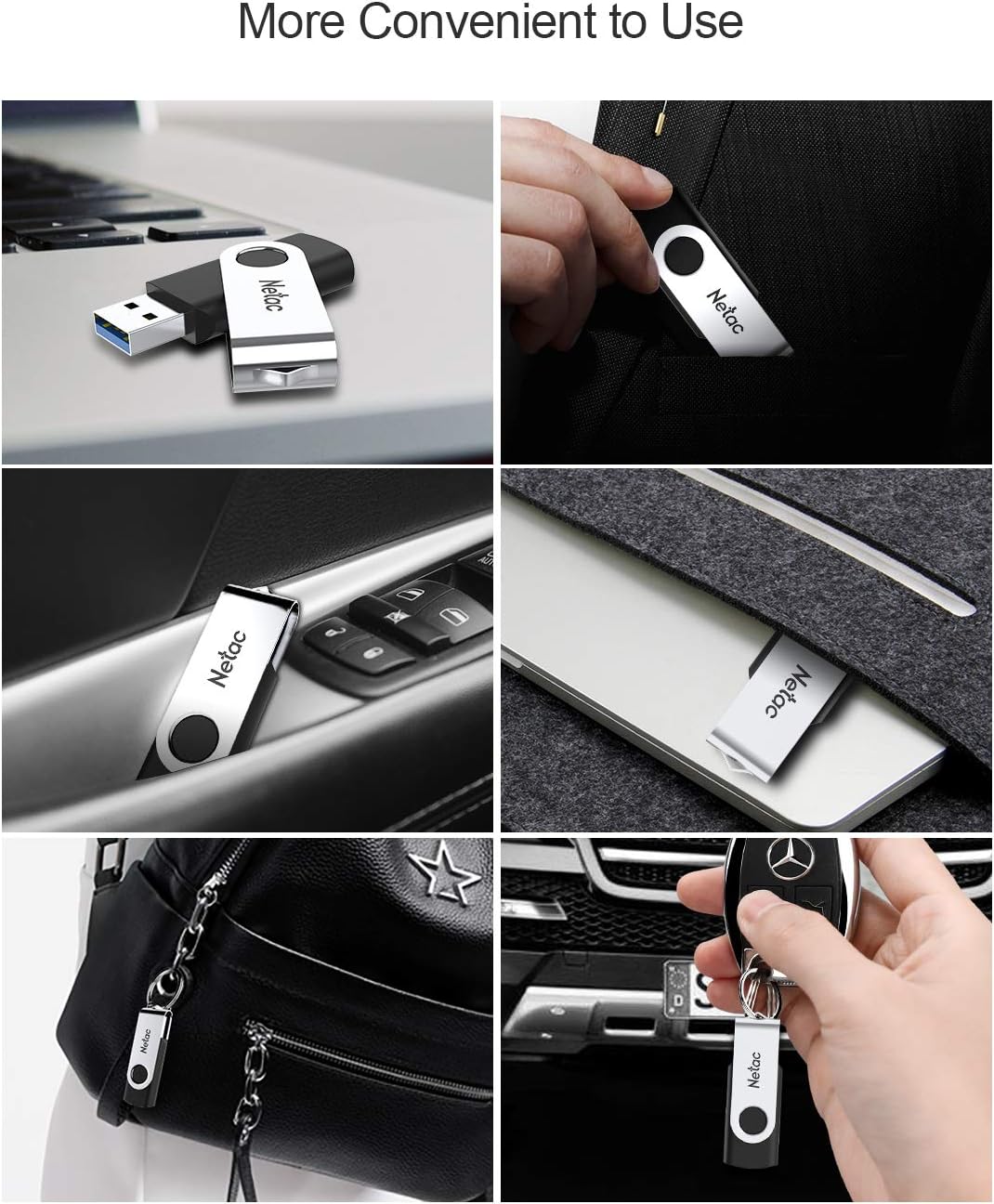 Thumbnail 3 de Netac 64GB USB 2.0 Flash Drive with Swivel Design