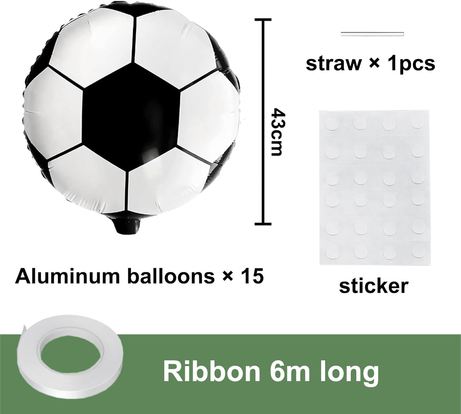 Thumbnail 1 de Fussball Luftballon Set (15 Stück) – Fußball-Folienballons zur Kindergeburtstag-Deko