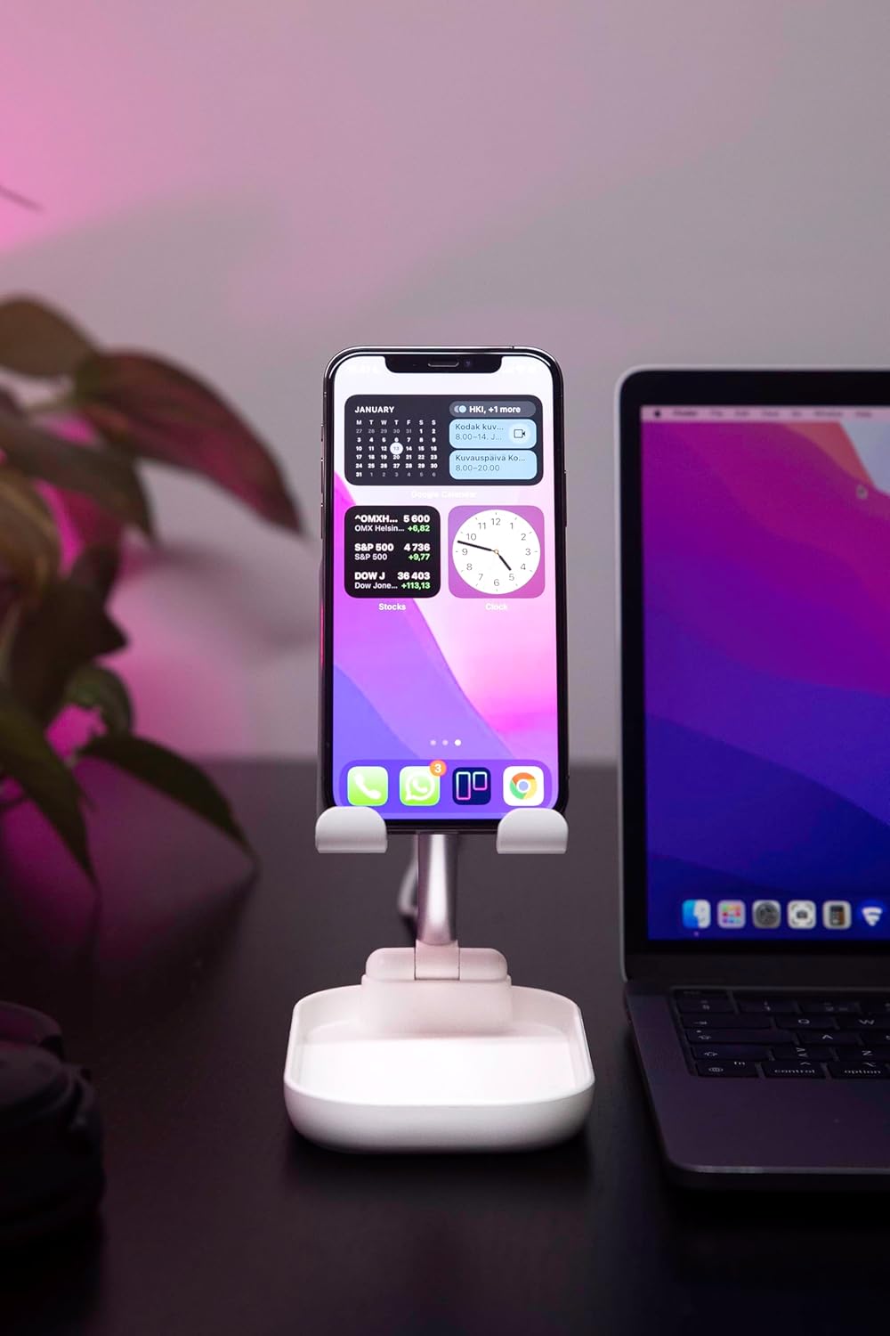 Thumbnail 5 de KODAK Support de charge sans fil Qi 10W avec hauteur réglable et support de téléphone – Blanc