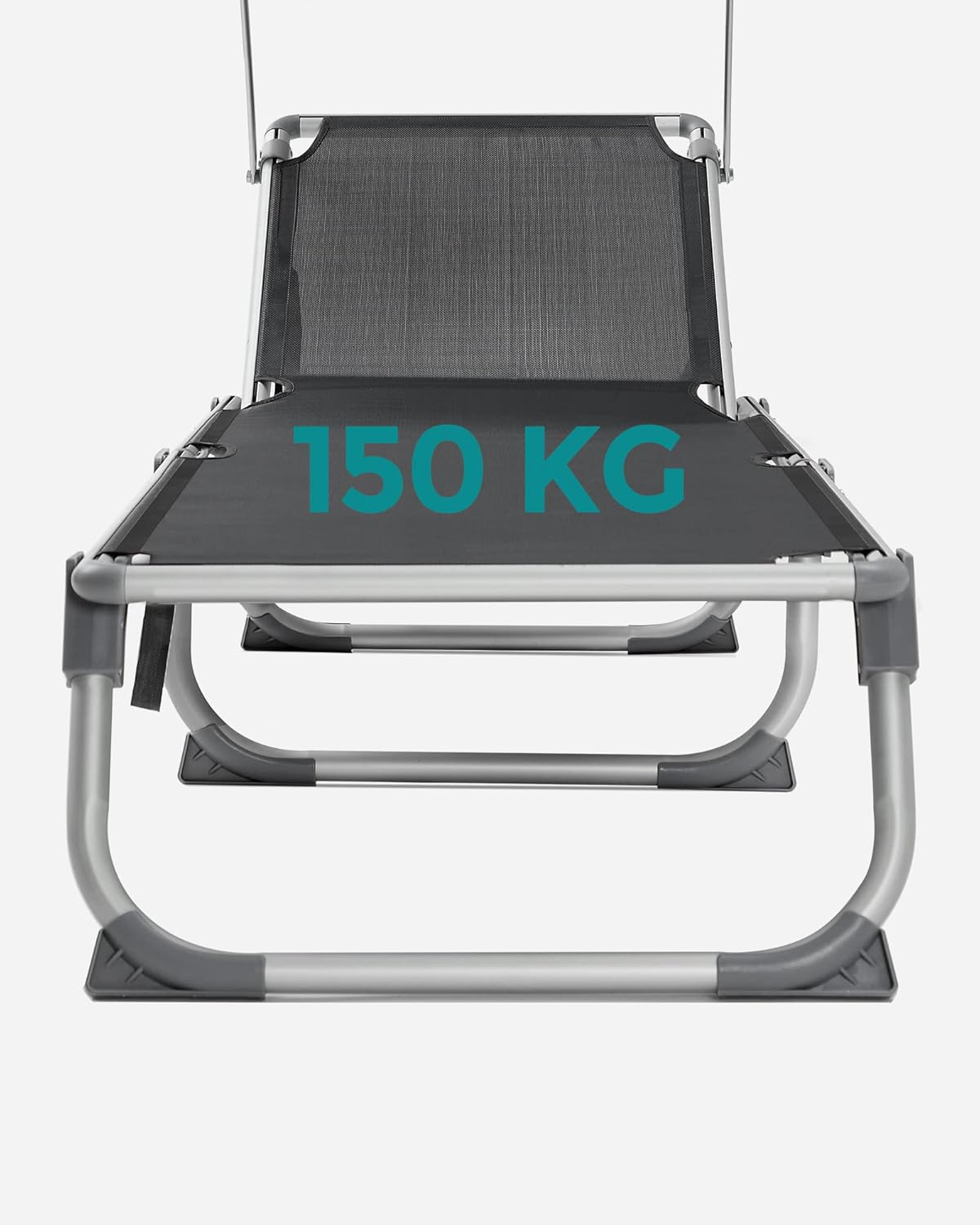 Thumbnail 5 de SONGMICS Sonnenliege mit Dach GCB19GYV1 – Aluminium, verstellbare Rückenlehne, klappbar (bis 150 kg)