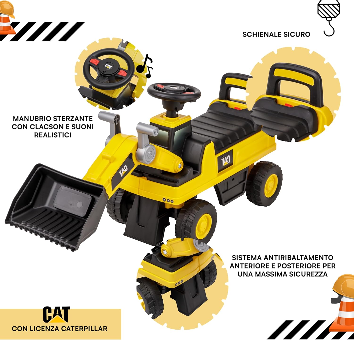 Thumbnail 2 de Baroni Toys Ruspa Cavalcabile CATERPILLAR 85 cm