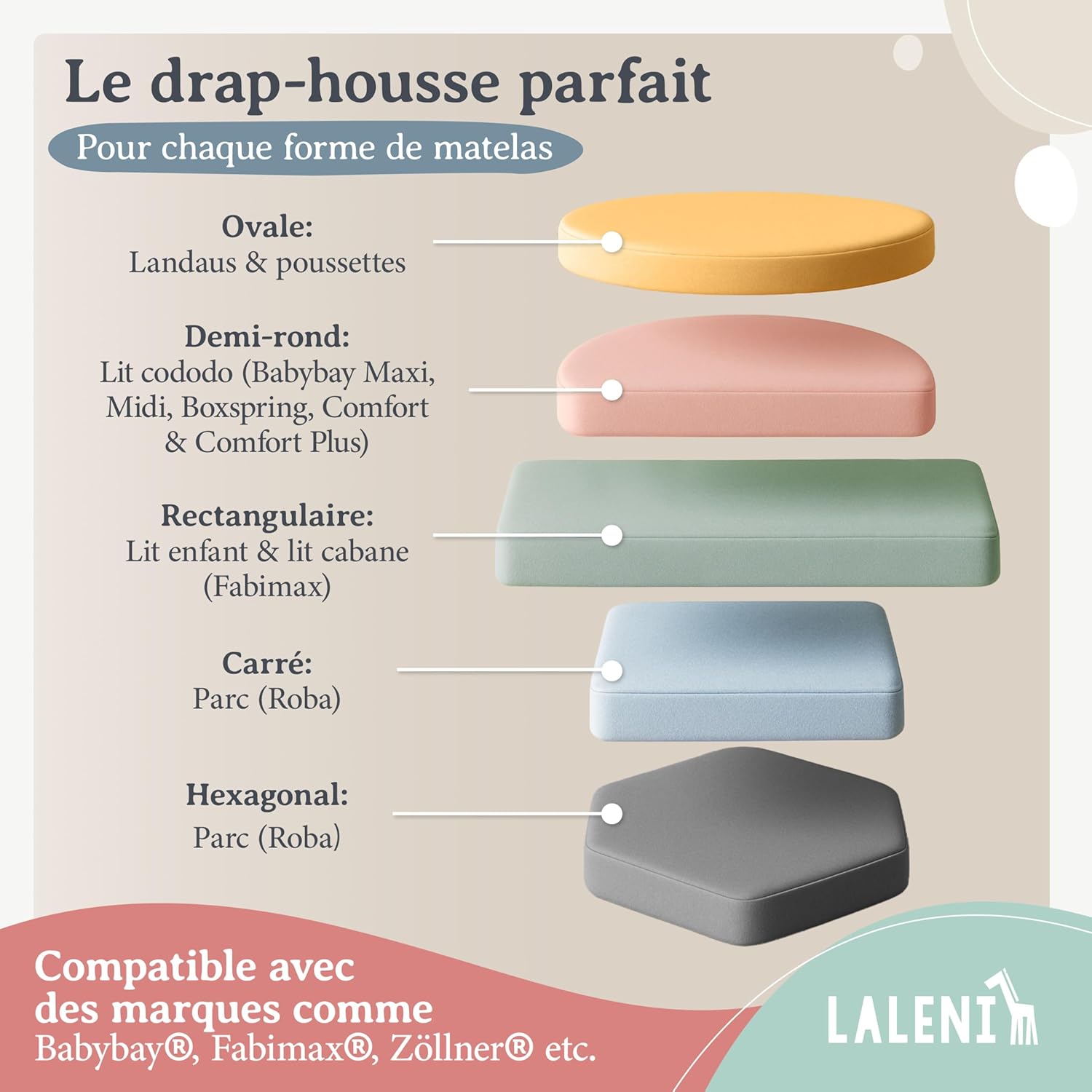 Thumbnail 6 de Laleni Basic Drap Housse Bébé 50x89 cm en jersey 100% coton certifié Oeko-TEX – Gris Moonlight (lot de 1)