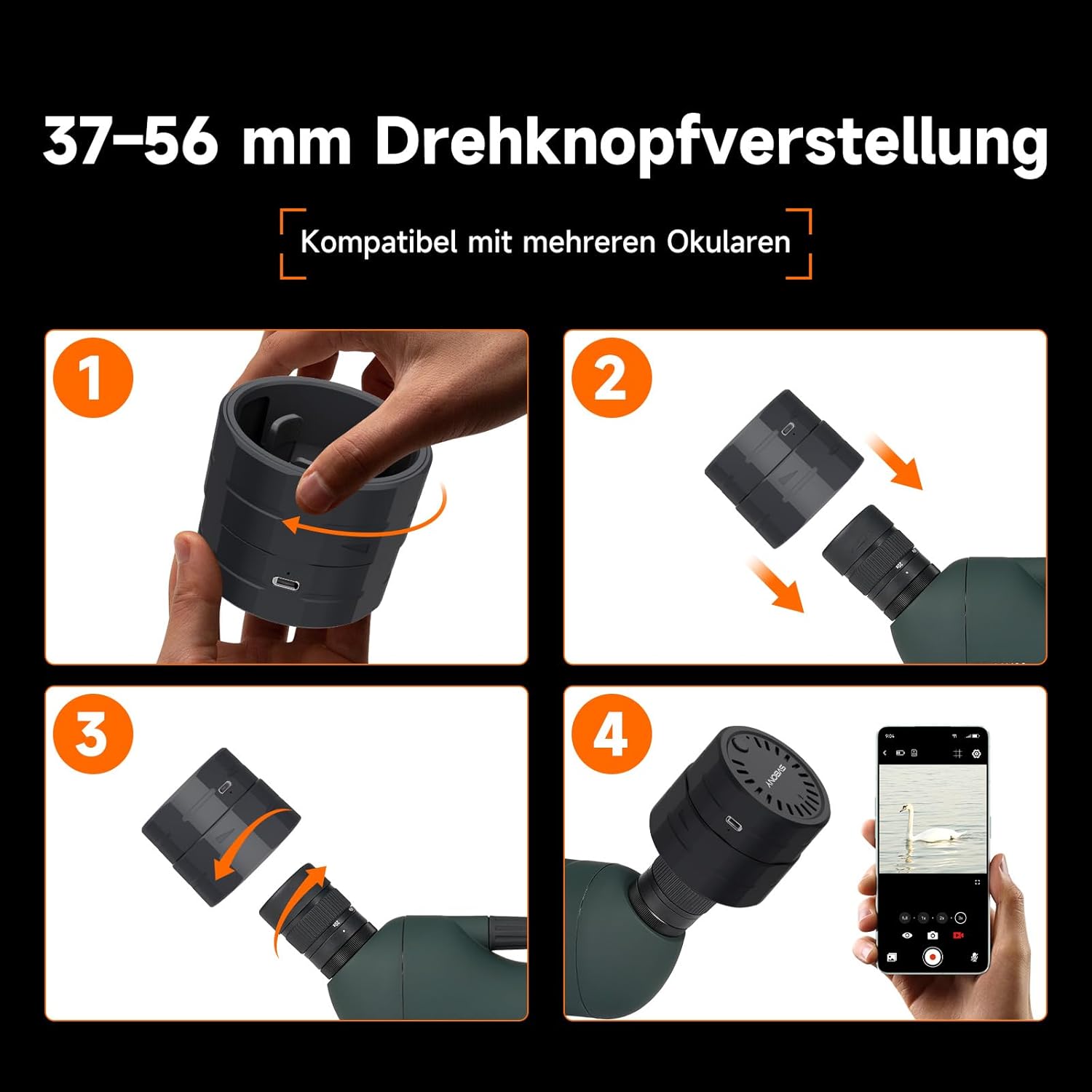 Thumbnail 2 de Svbony SC002 WiFi Spektiv-Kamera (2 MP / 1080P) mit 32-GB TF-Karte, 10 m Funkübertragung & Typ-C