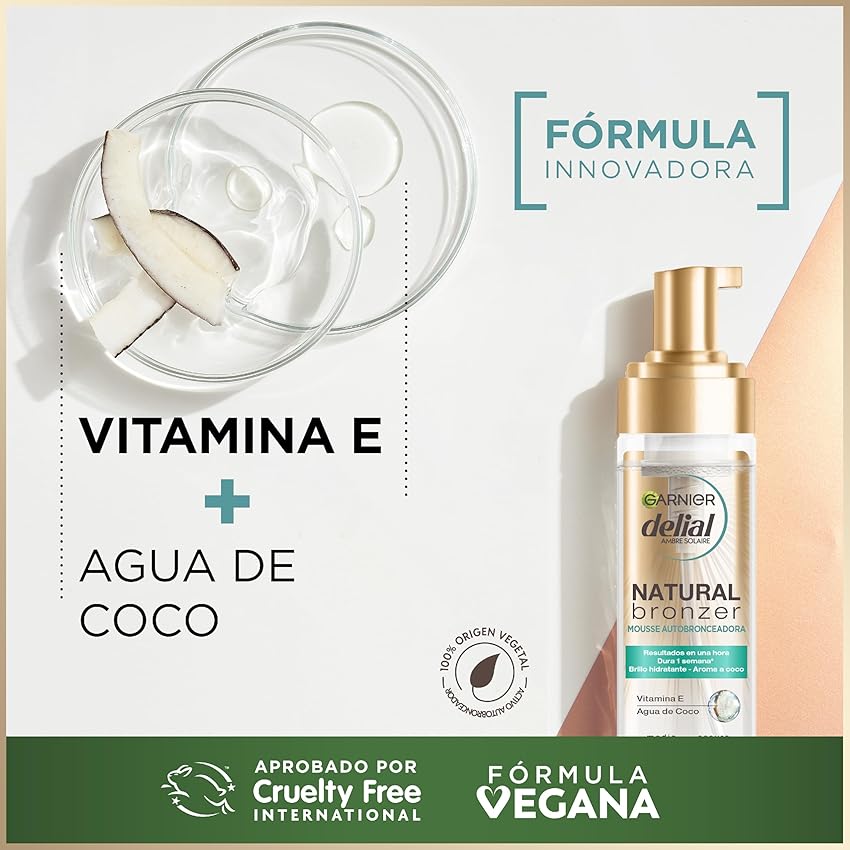 Thumbnail 1 de GARNIER DELIAL Mousse Autobronceadora Natural 🌴 Pieles Sensibles 200 ml