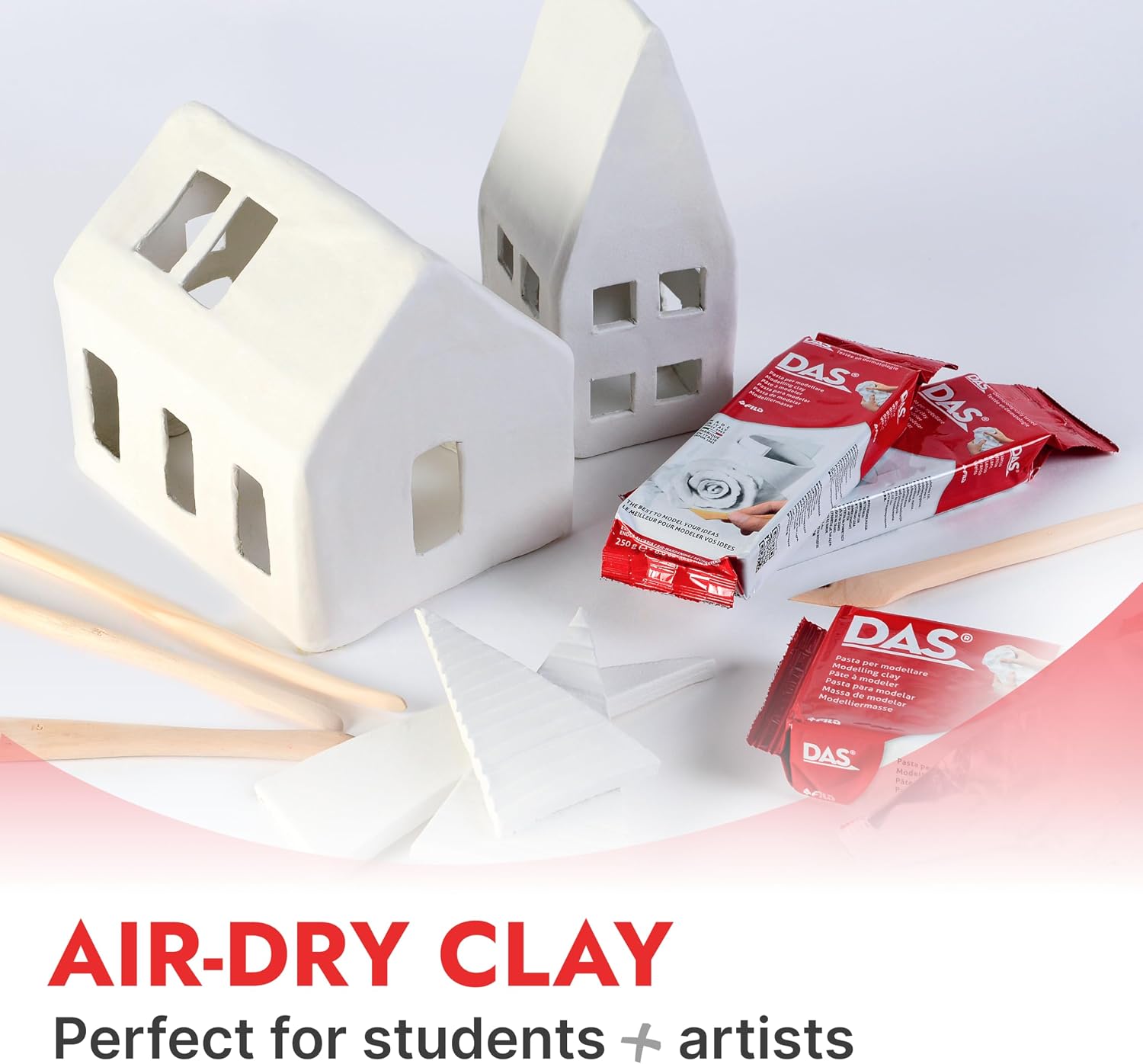 Detalle 2 de DAS Modeling Clay Air Hardening, White, 2.2lb — A Fuss-Free Air-Dry Clay for Creative Projects