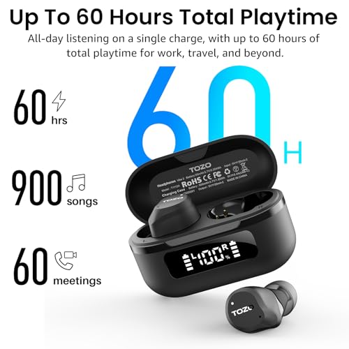 Thumbnail 3 de TOZO NC9 Hybrid Active Noise Cancelling Wireless Earbuds with LED Display