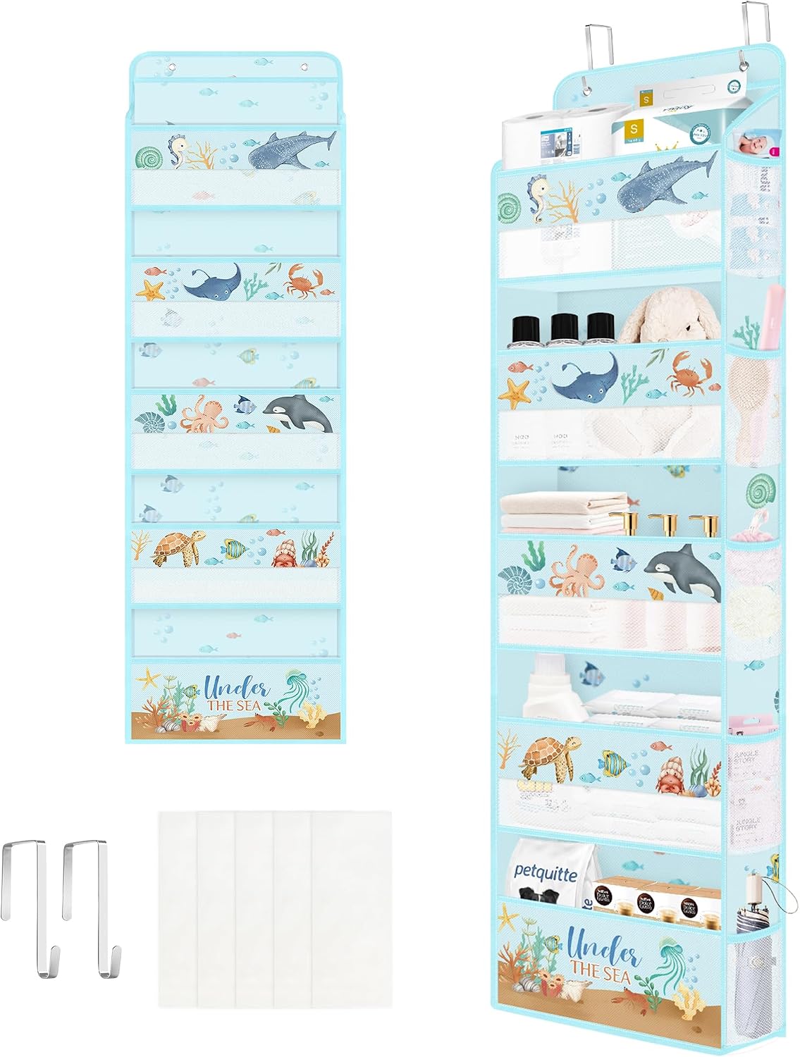Clastyle Ocean Animals over the Door 5-Tier Hanging Storage Organiser (Turtle) – Nursery, Bathroom & Bedroom Use
