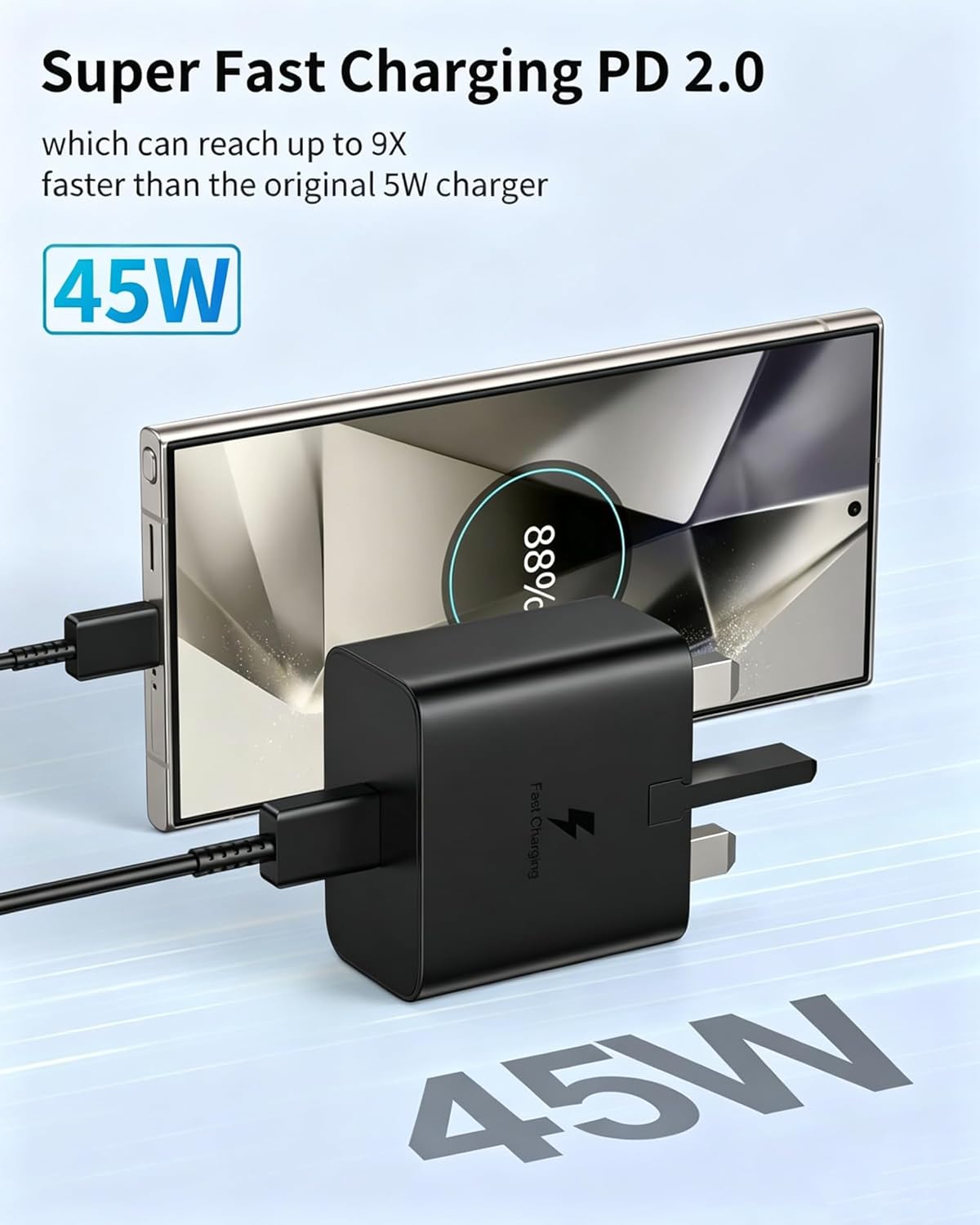Detalle de 45W Samsung Super Fast Charger 2.0 USB-C PPS with 1m Cable