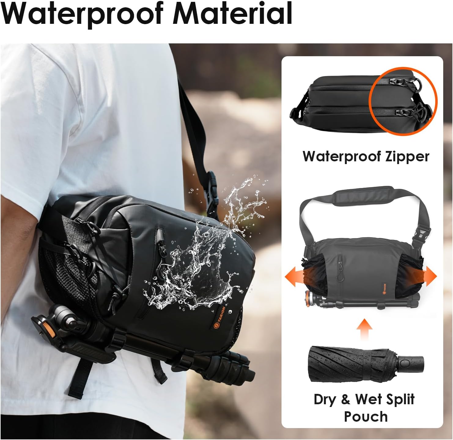 Detalle de TARION Borsa a Tracolla per Fotocamera Sling 2-in-1 TR-XP