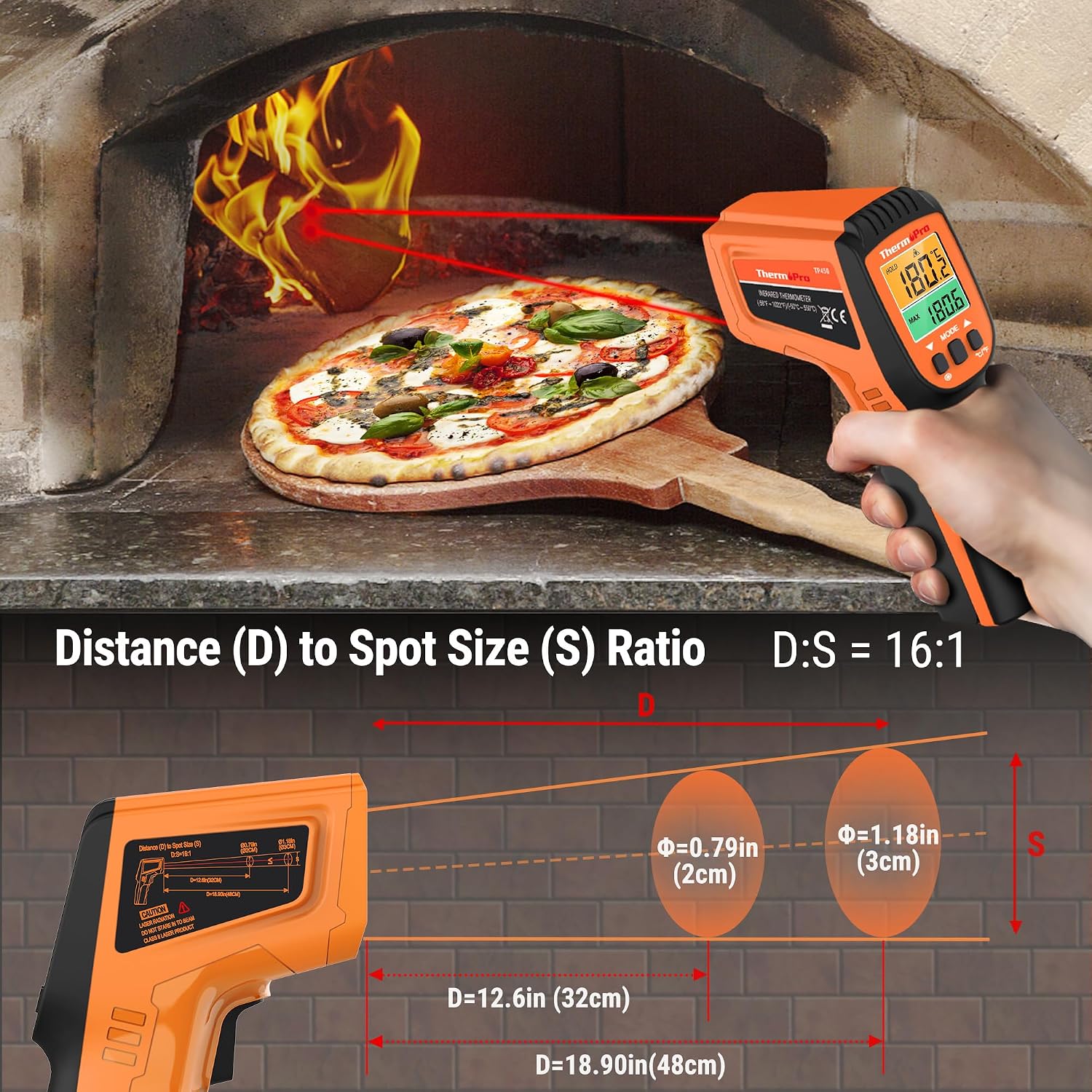 Detalle de ThermoPro Termometro infrarossi -50 a 550°C
