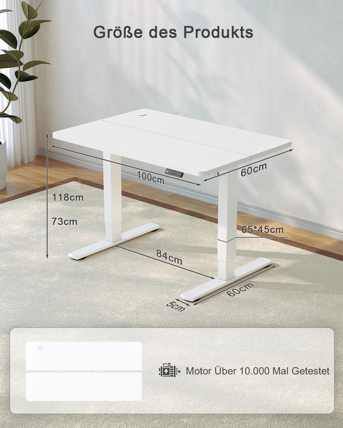Thumbnail 2 de JUMMICO höhenverstellbarer Schreibtisch 100×60 cm