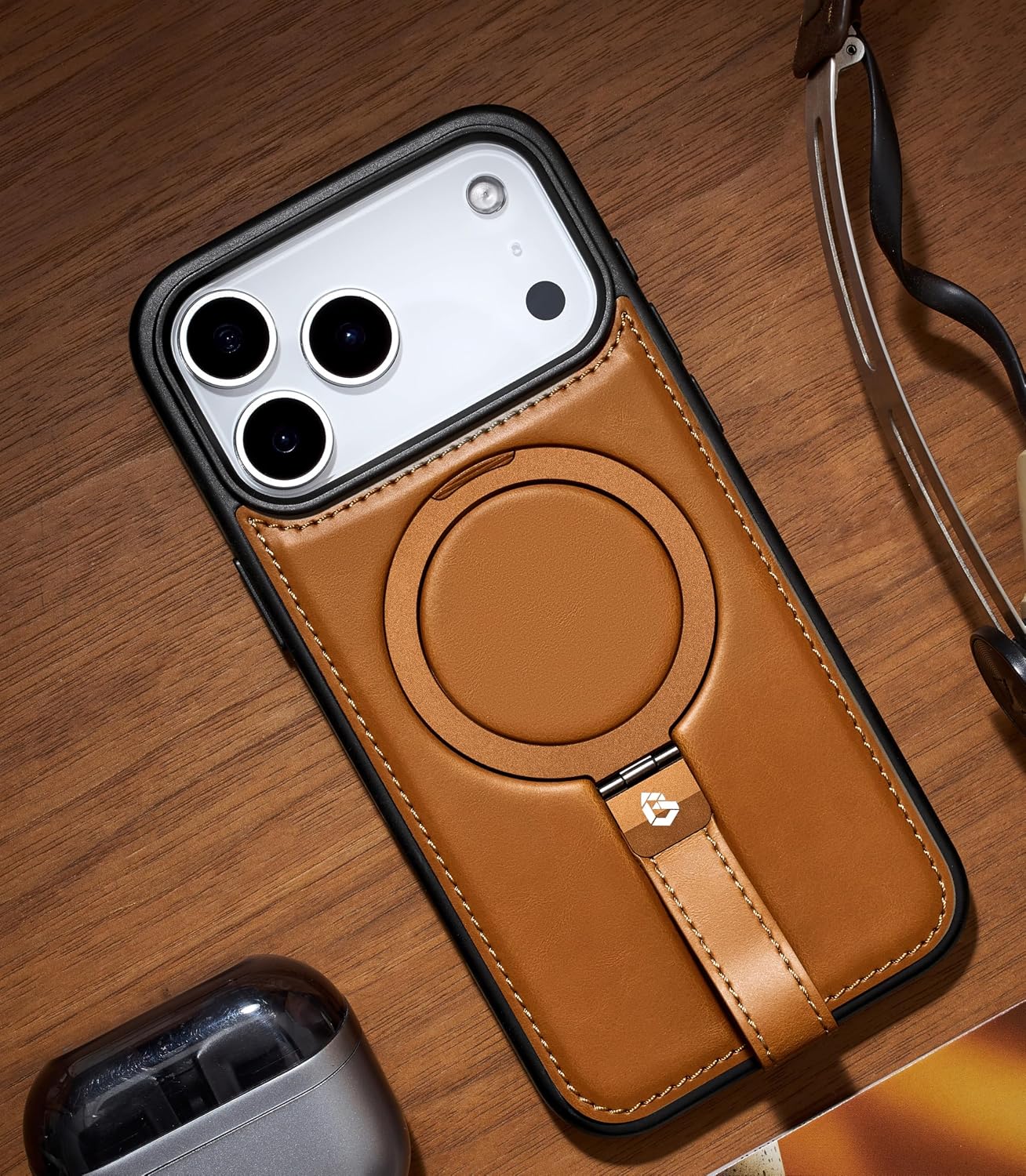 Thumbnail 4 de BUTAIGA iPhone 17 Pro Max Leather Case with Stand