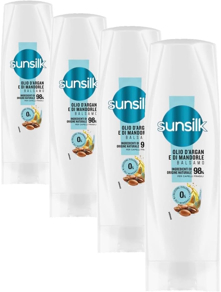 Detalle de Sunsilk Balsamo Olio d’Argan e di Mandorle – Rinforzo per Capelli Fragili e Sciupati, 200 ml