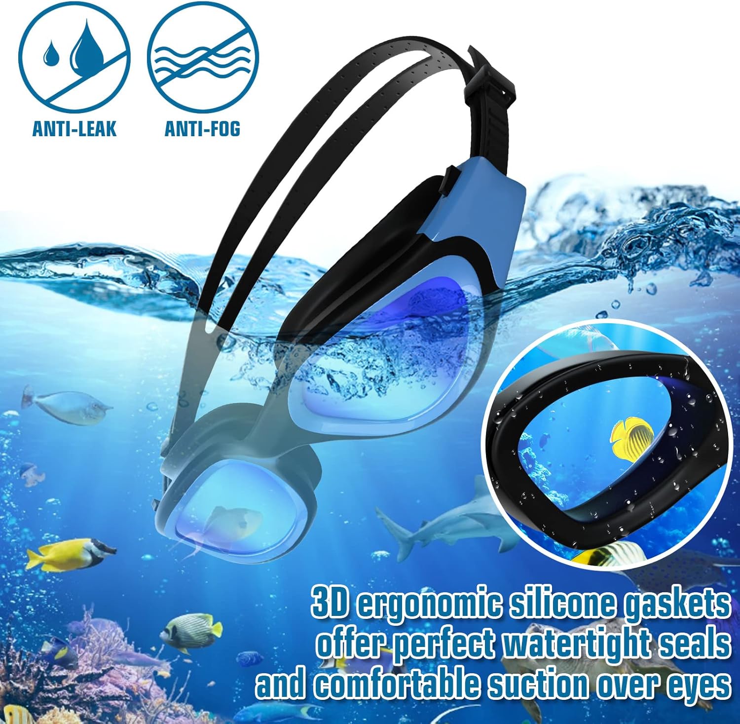 Thumbnail 4 de Winline Schwimmbrille für Erwachsene & Jugendliche mit Anti-Beschlag, UV-Schutz und verstellbaren Nasenstegen